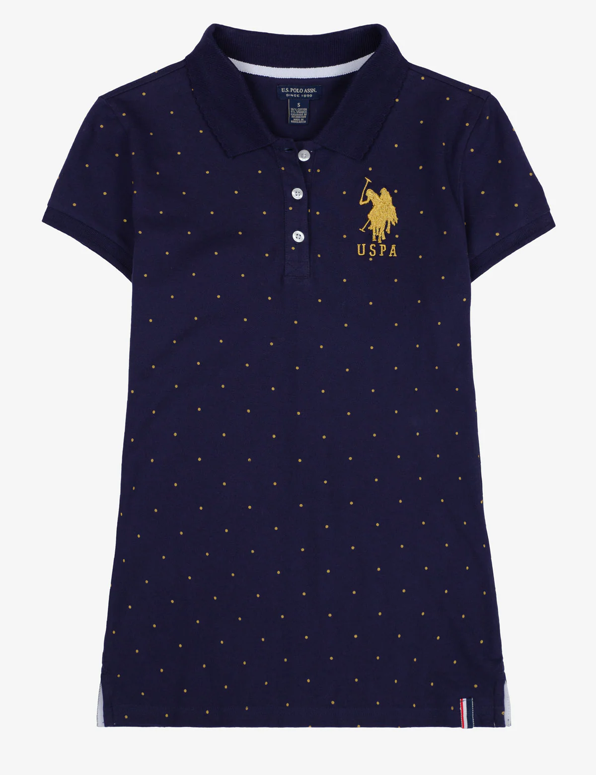 FOIL DOT SCALLOP COLLAR POLO SHIRT - Image 3