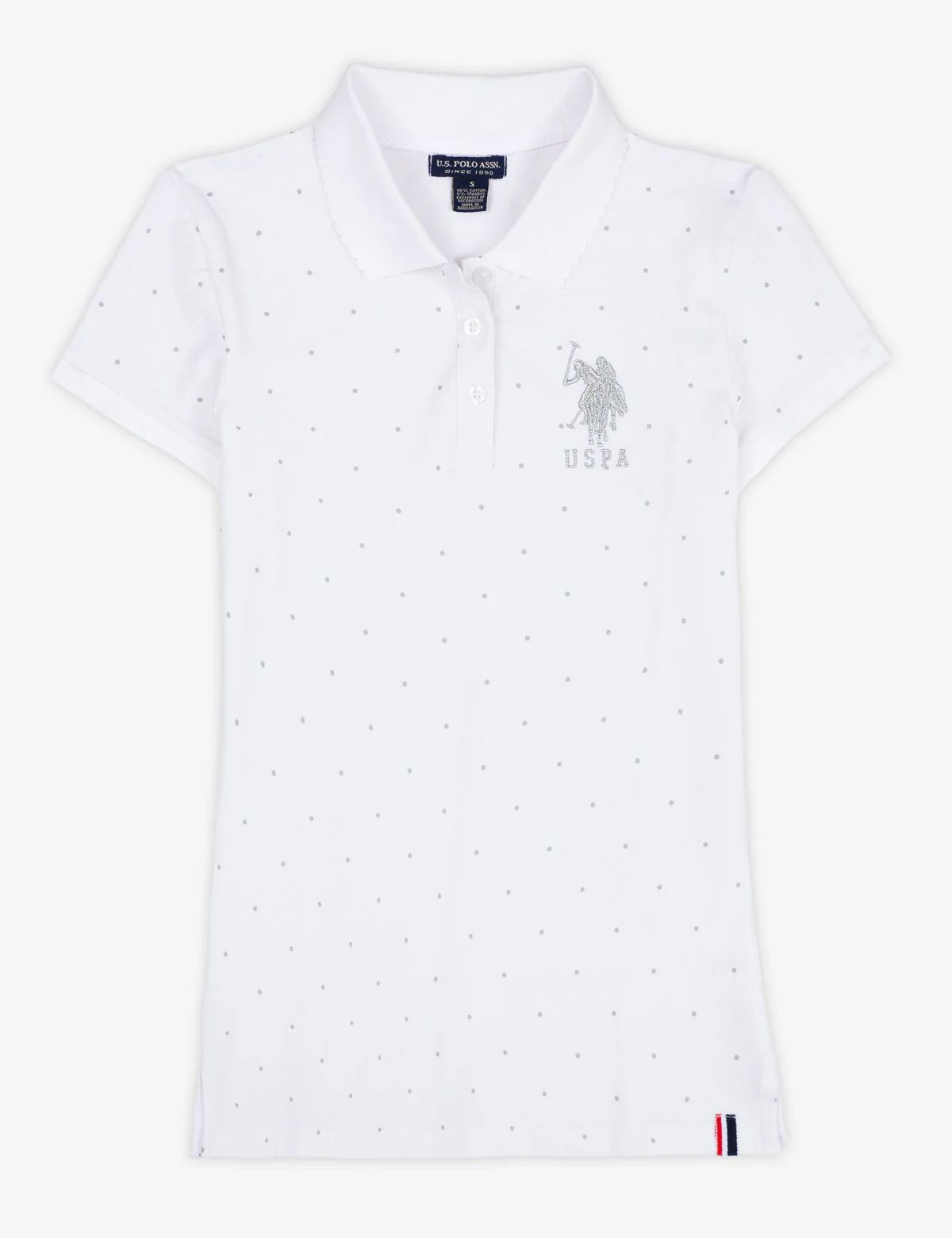 FOIL DOT SCALLOP COLLAR POLO SHIRT - Image 4