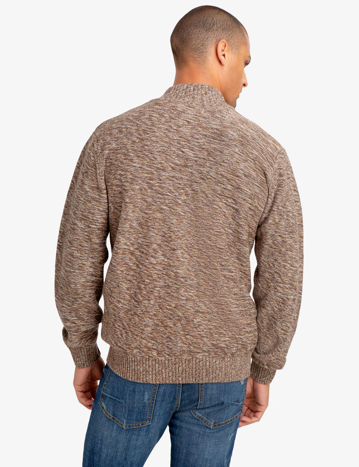 FULL ZIP MARL STRIPED SWEATER - Image 9
