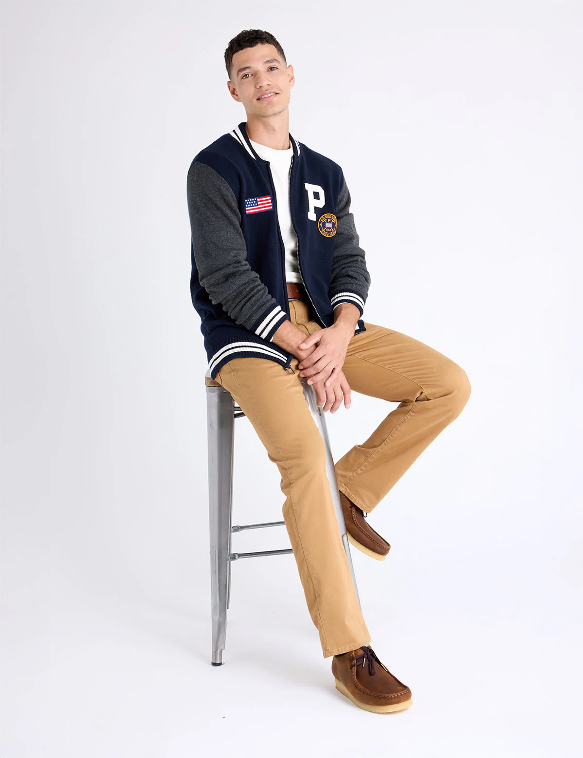 FULL ZIP PATCH VARSITY SWEATER - Image 4