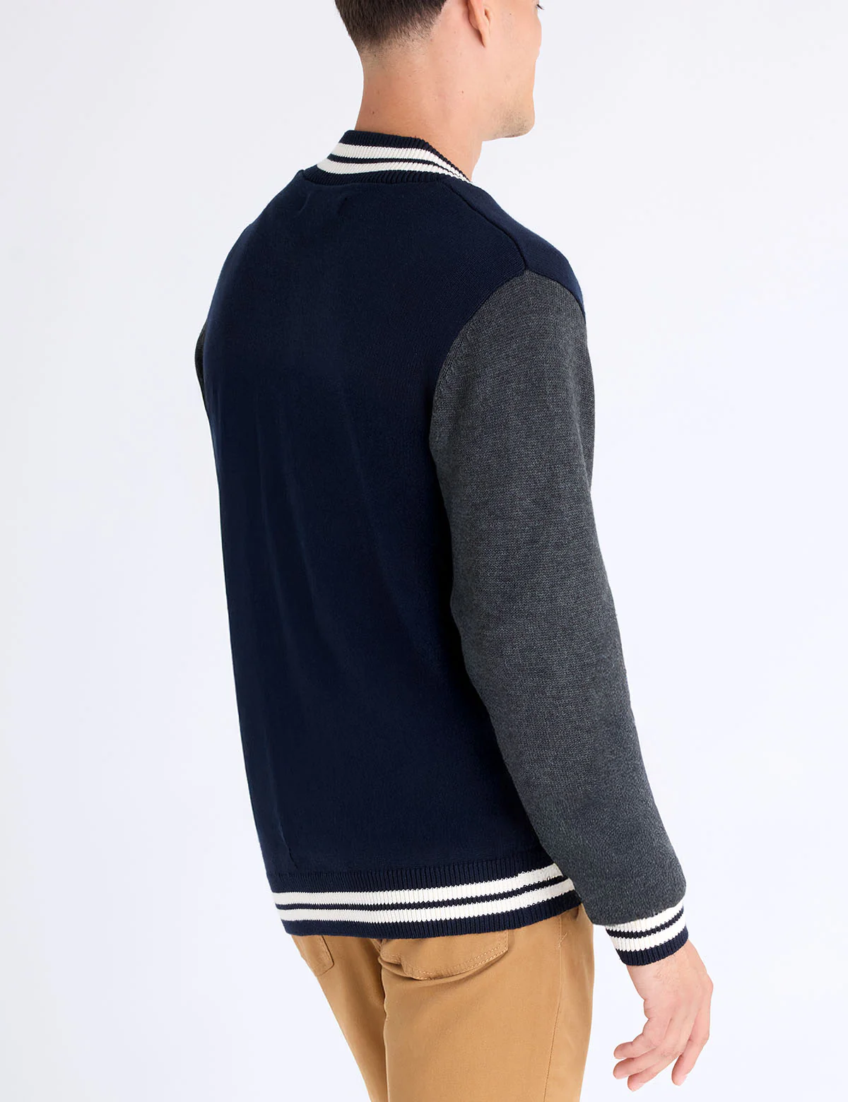 FULL ZIP PATCH VARSITY SWEATER - Image 5