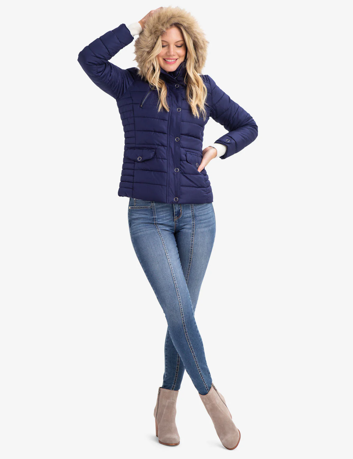 FUR HOODED PUFFER COAT - Image 2