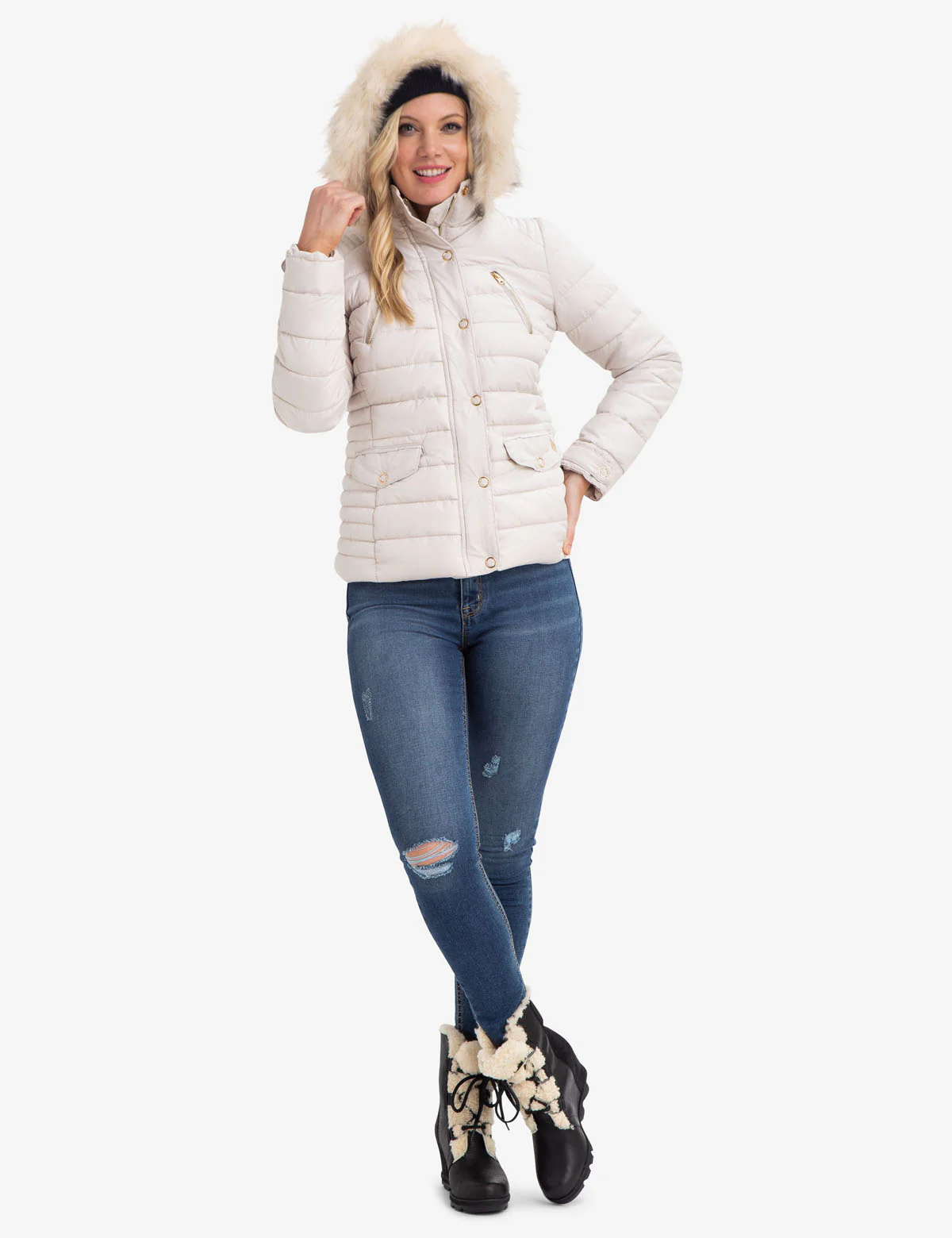 FUR HOODED PUFFER COAT - Image 8