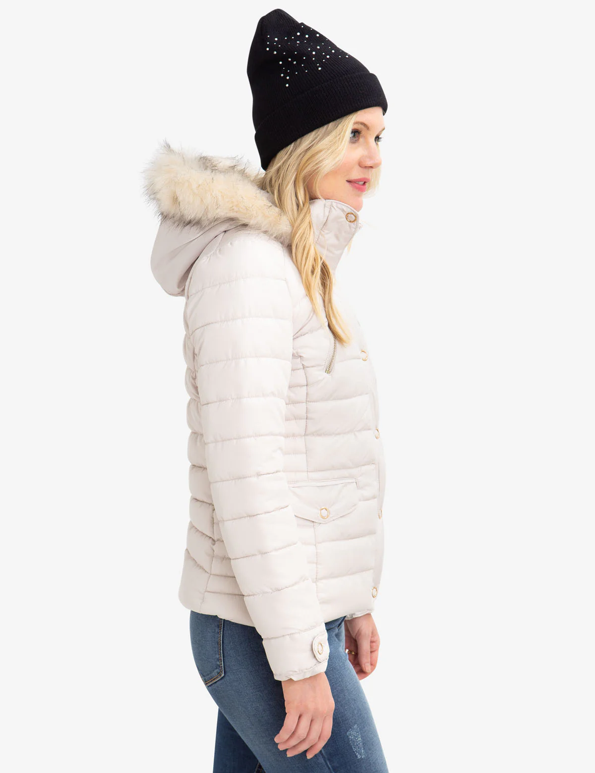 FUR HOODED PUFFER COAT - Image 9