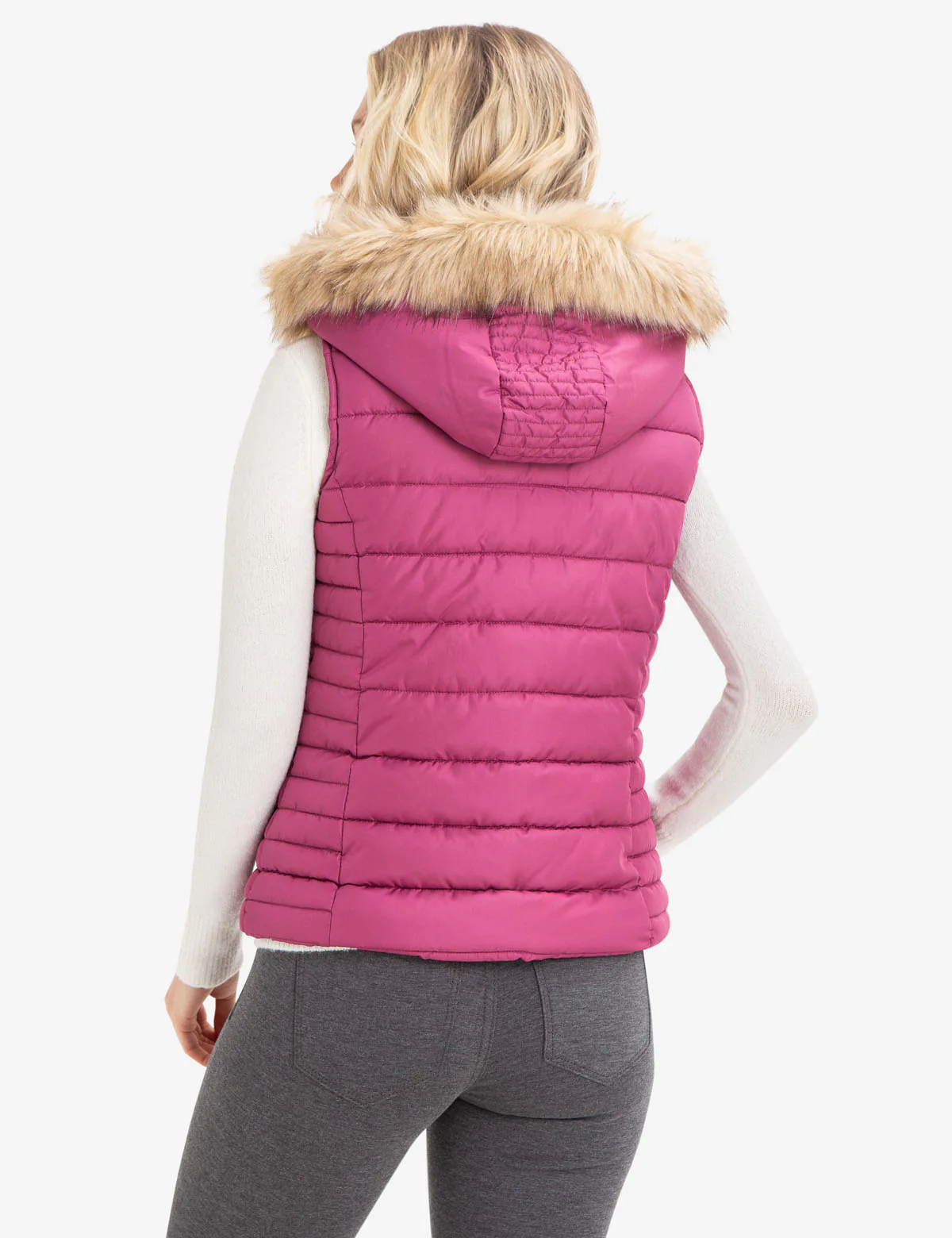 FUR HOODED VEST - Image 5