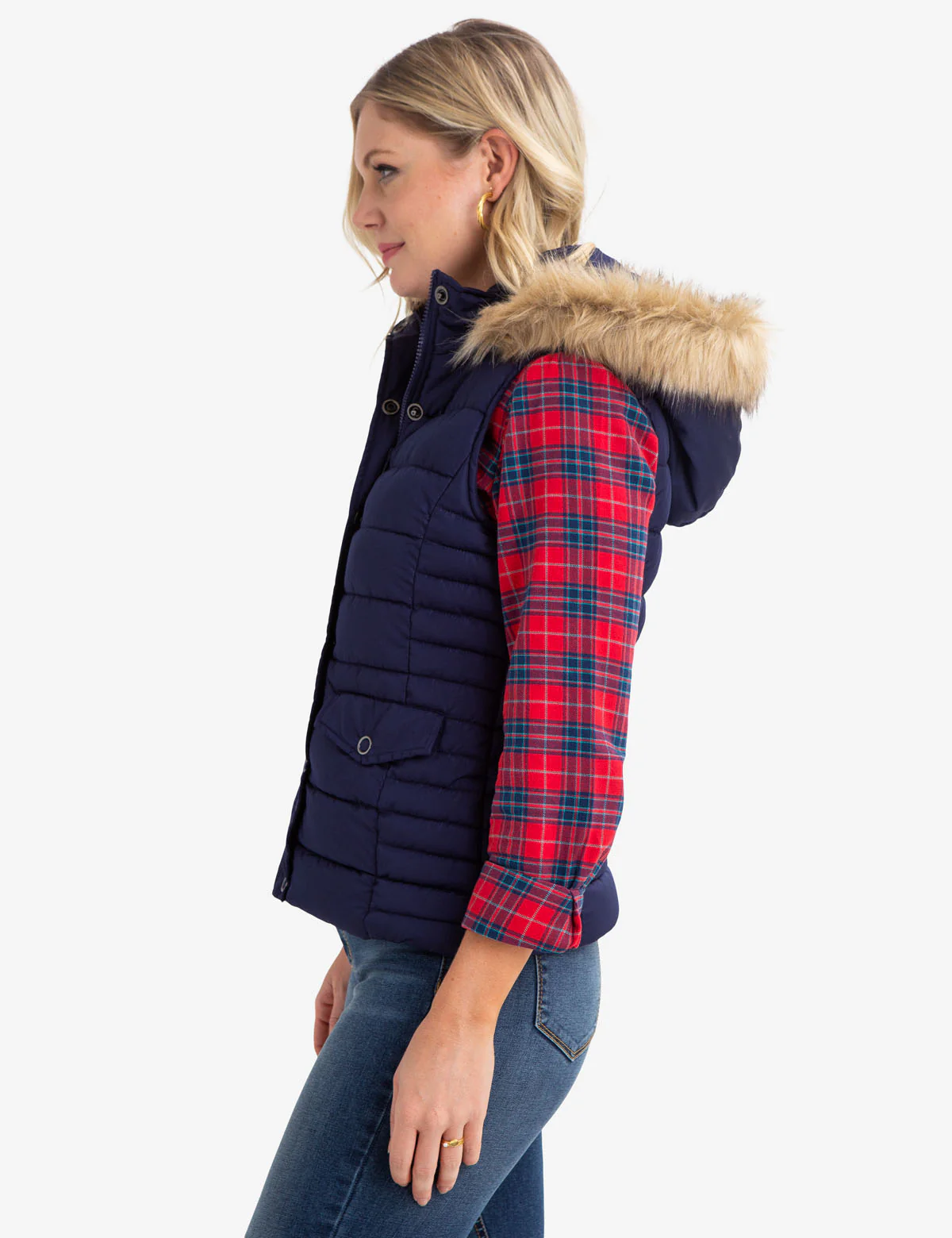 FUR HOODED VEST - Image 8