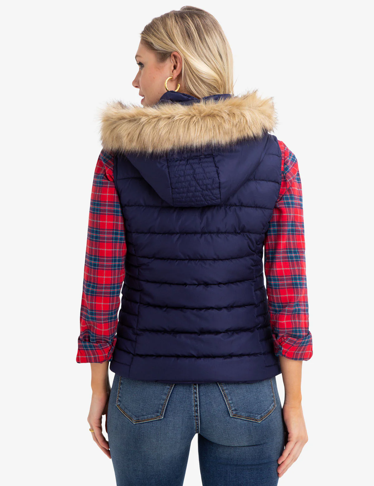 FUR HOODED VEST - Image 9