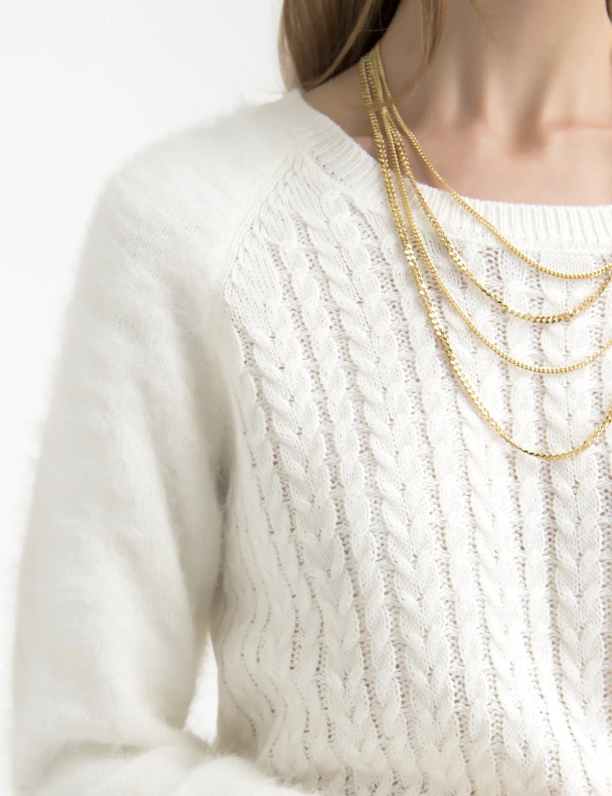 FUZZY MIXED STITCH SWEATER - Image 14