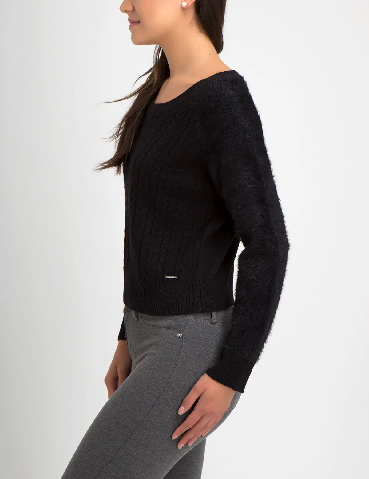 FUZZY MIXED STITCH SWEATER - Image 2