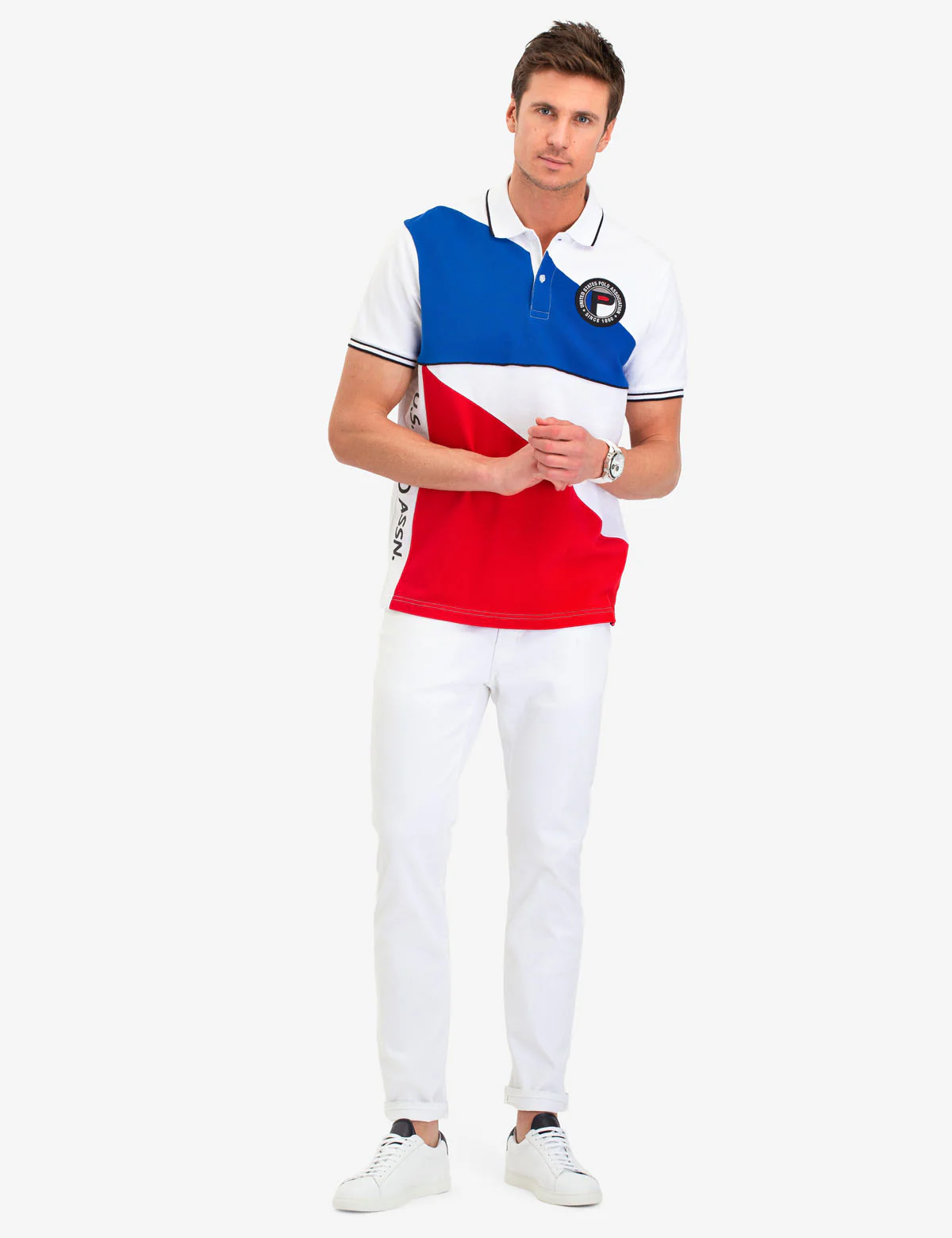 GEOMETRIC COLORBLOCK POLO SHIRT - Image 5