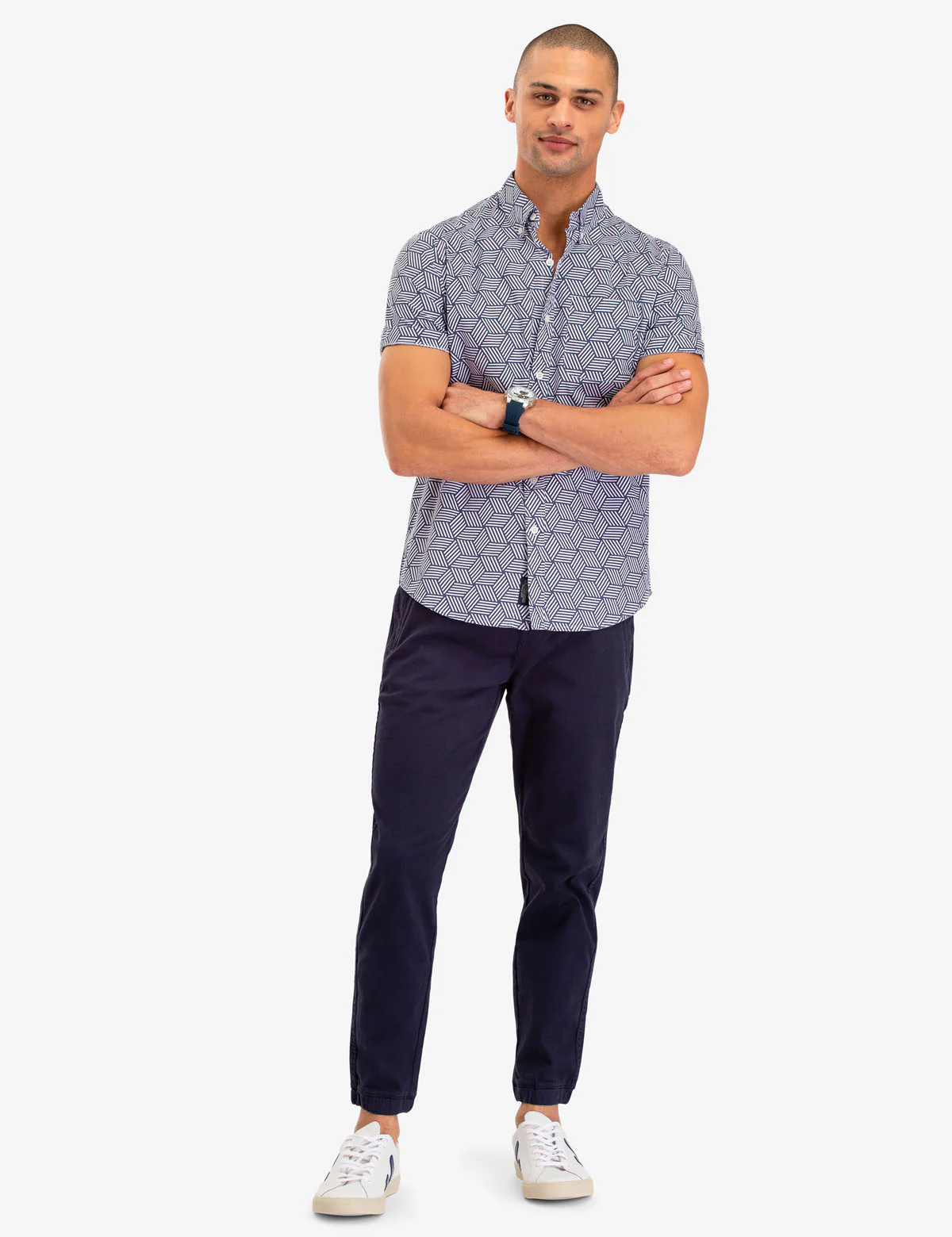 GEOMETRIC PRINT SHORT SLEEVE SHIRT - Image 2
