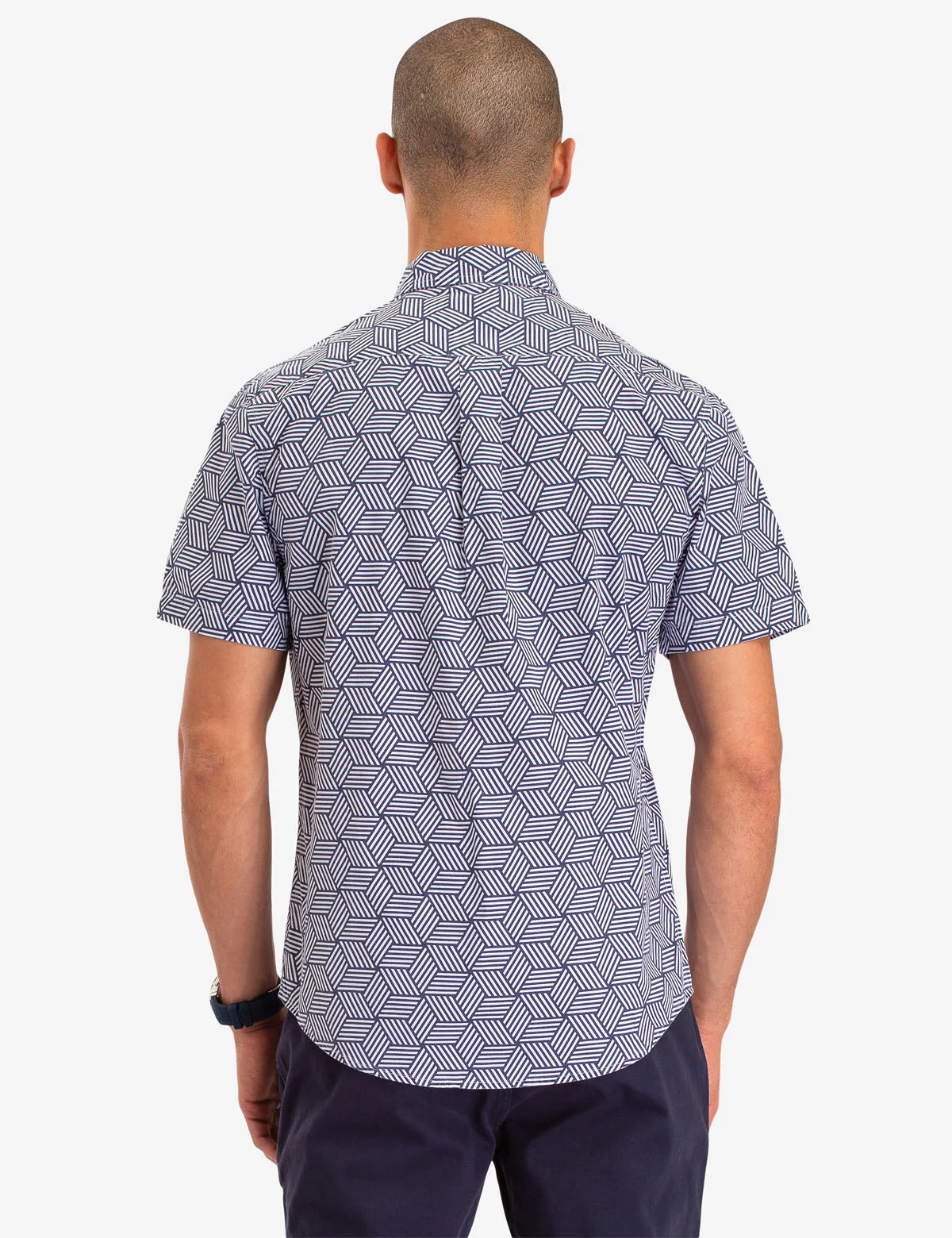 GEOMETRIC PRINT SHORT SLEEVE SHIRT - Image 5