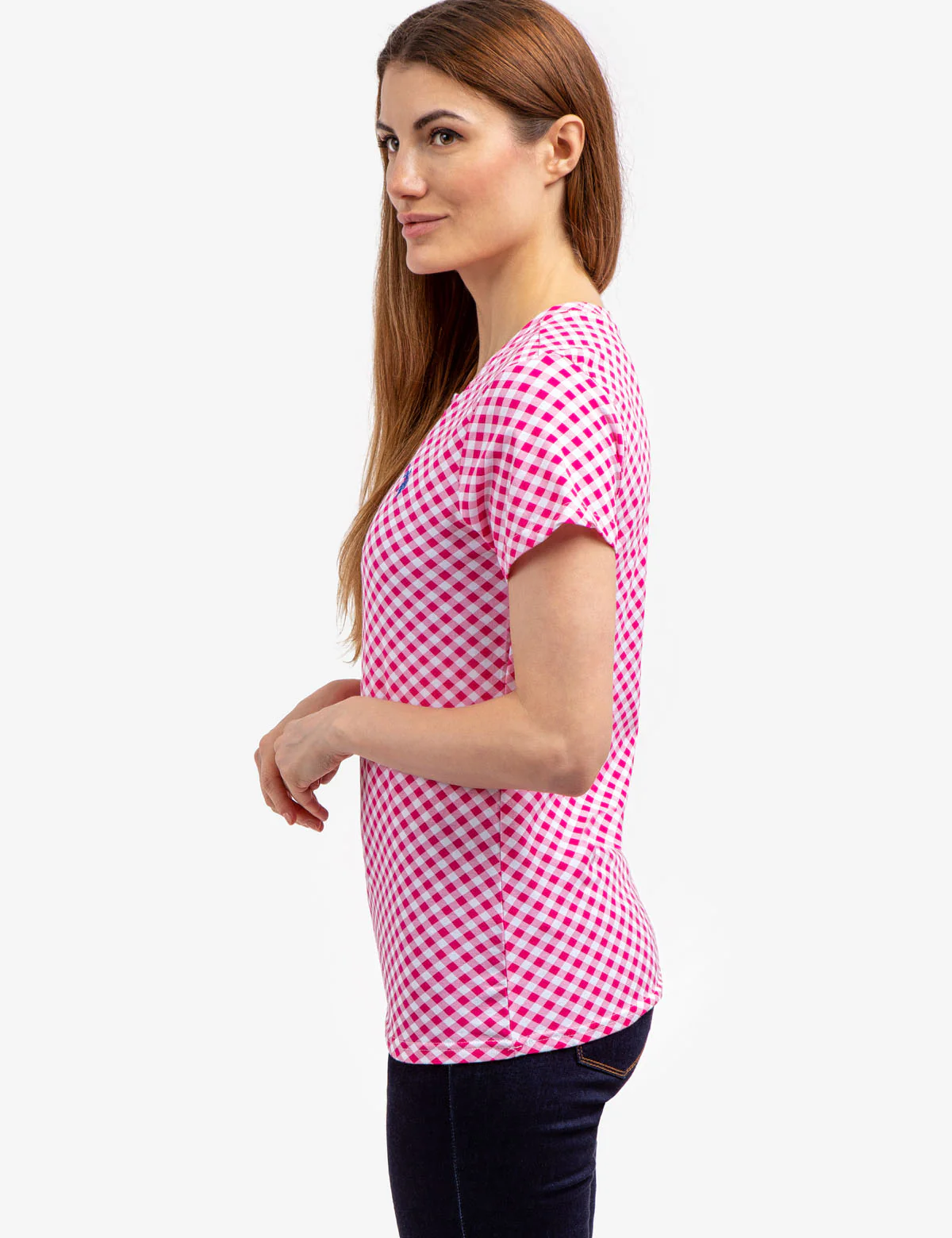 GINGHAM CREW NECK T-SHIRT - Image 3