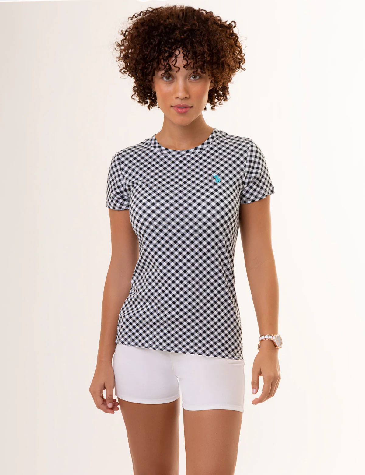 GINGHAM CREW NECK T-SHIRT - Image 6