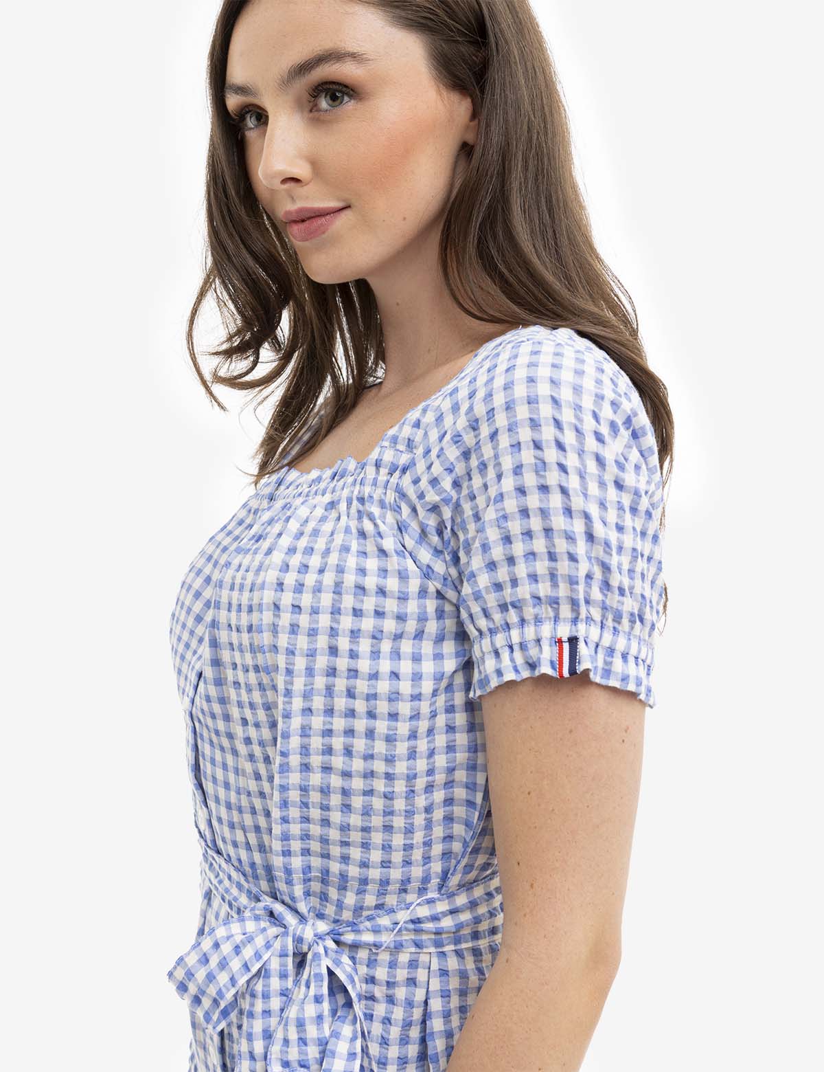 GINGHAM PUFF SLEEVE DRESS - Image 2
