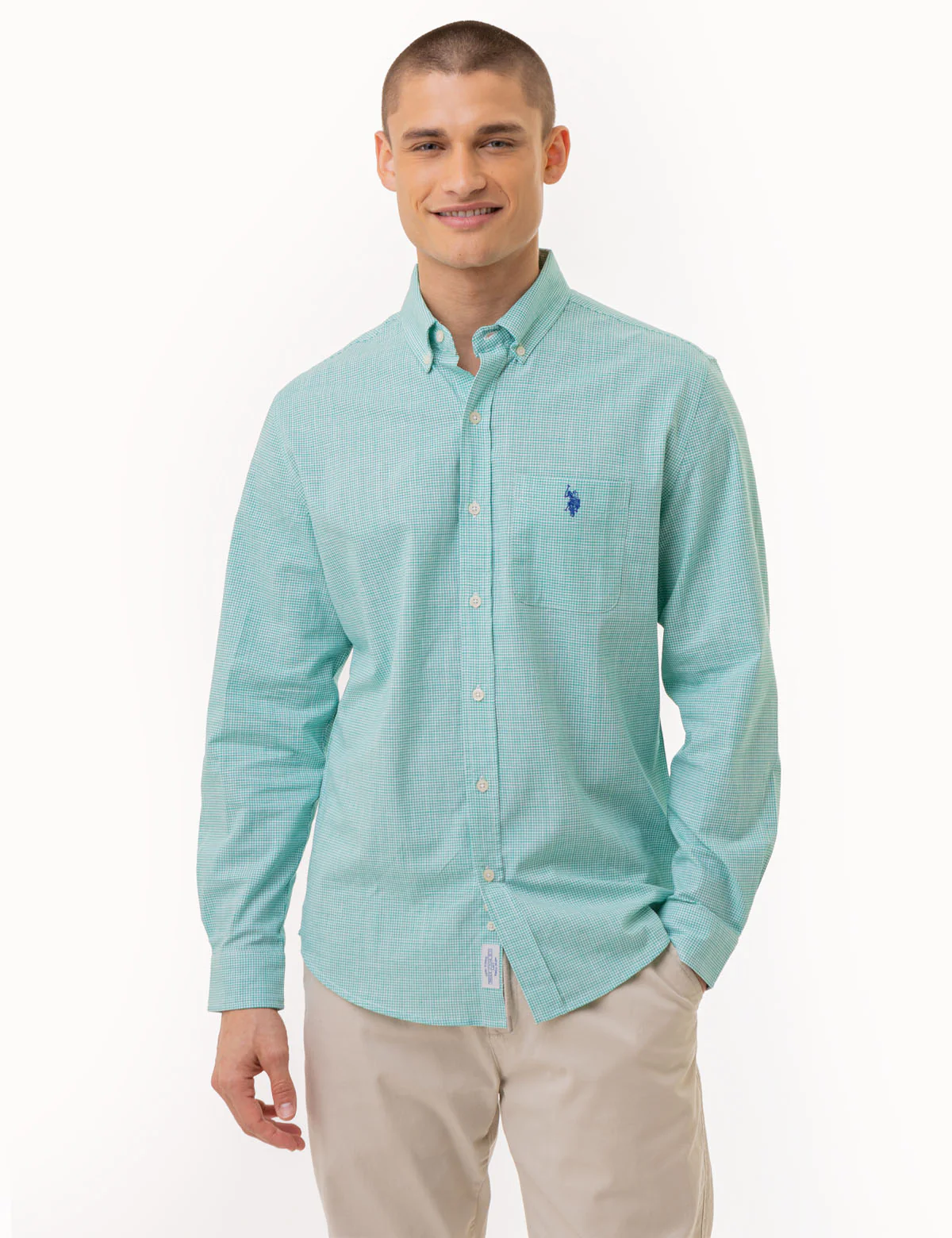 GINGHAM SLUB POPLIN LONG SLEEVE SHIRT - Image 5