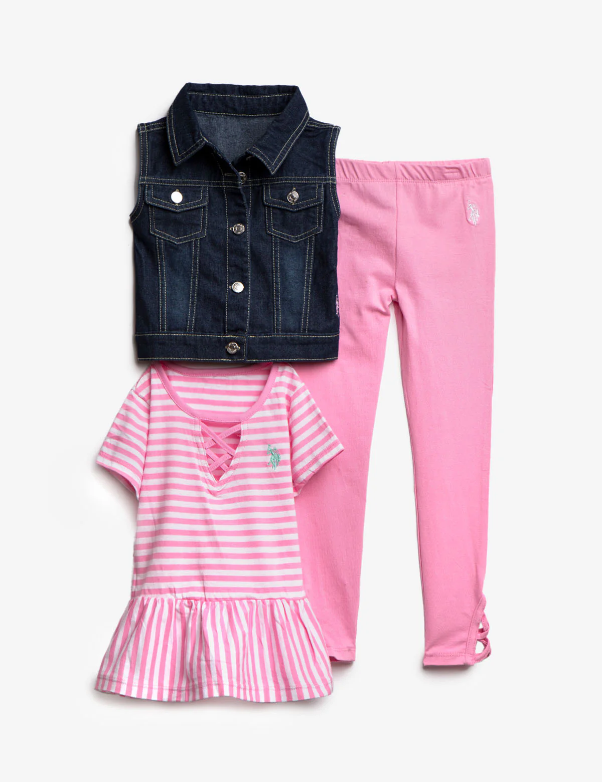 GIRLS 3 PIECE SET: VEST, TEE & LEGGINGS - Image 5