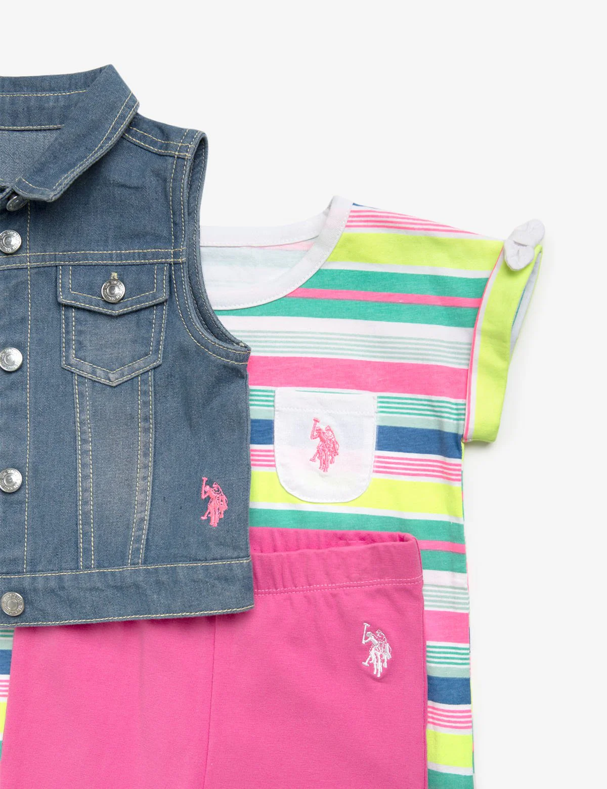 GIRLS 3 PIECE SET: VEST, TEE & LEGGINGS - Image 2
