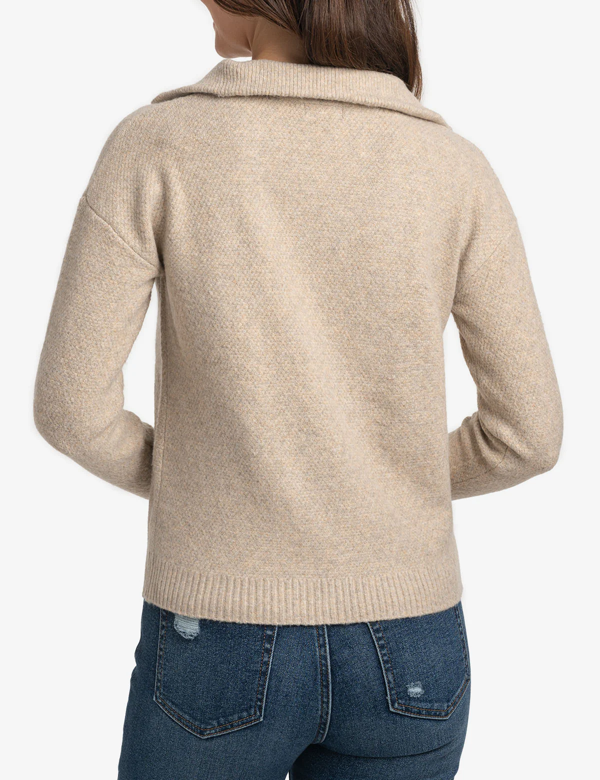 QUARTER ZIP CABLE SWEATER - Image 6