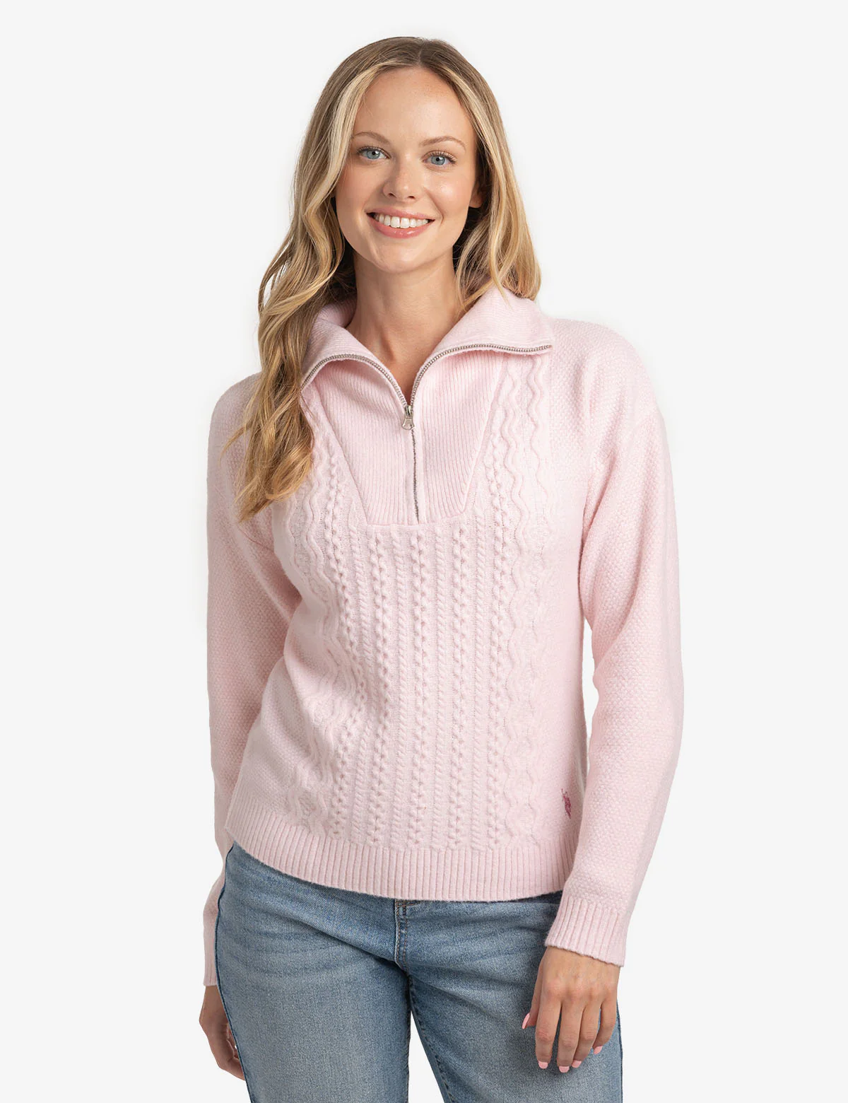 QUARTER ZIP CABLE SWEATER - Image 7