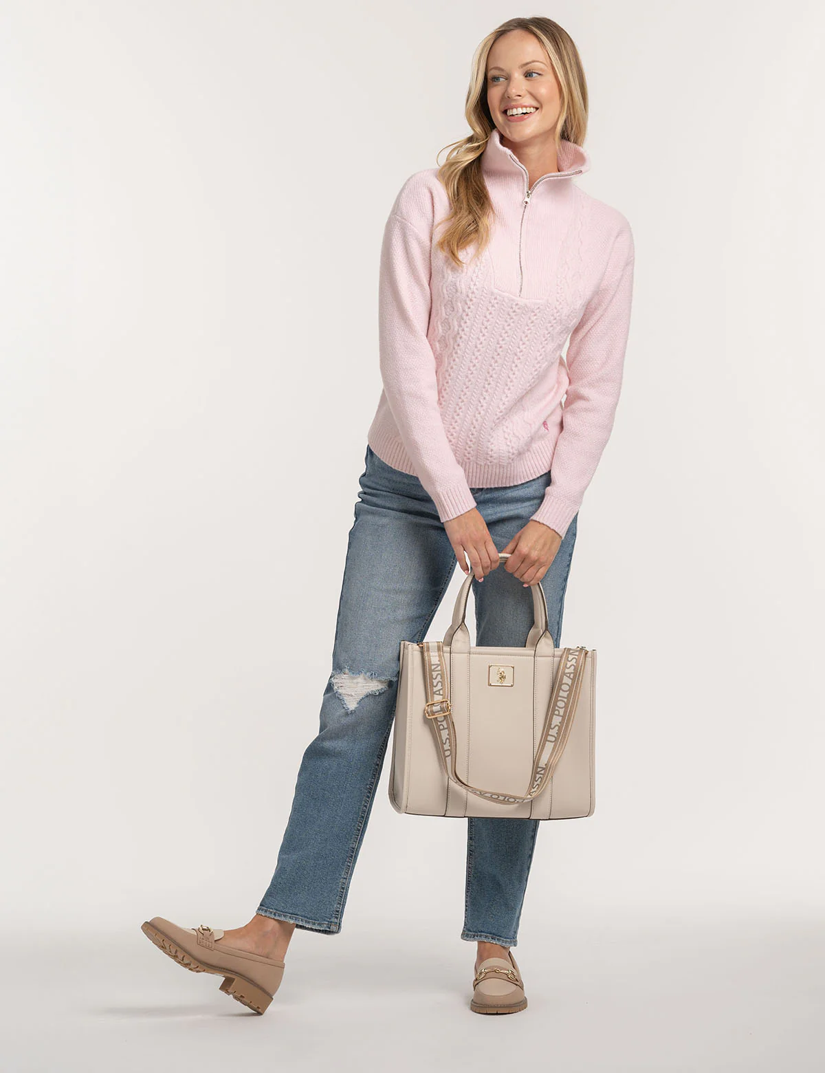 QUARTER ZIP CABLE SWEATER - Image 9