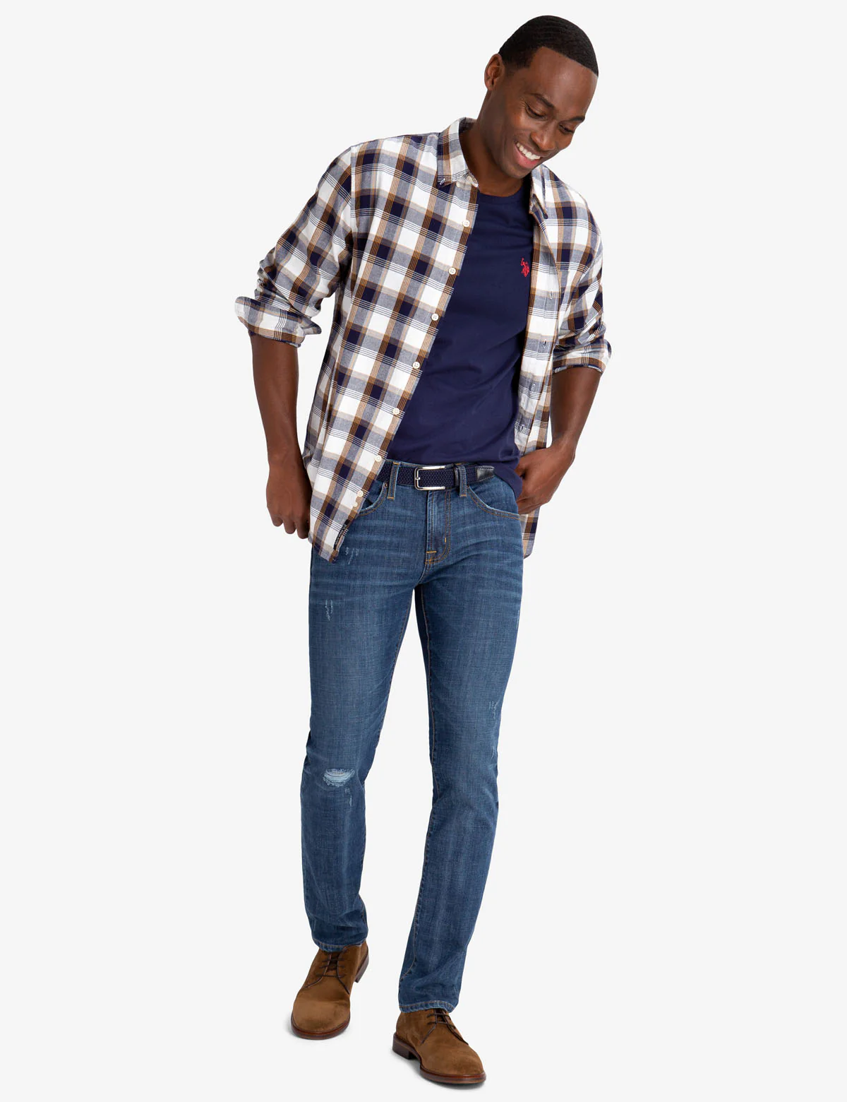 BLACK MALLET CLASSIC FIT HEATHER PLAID OXFORD SHIRT - Image 2