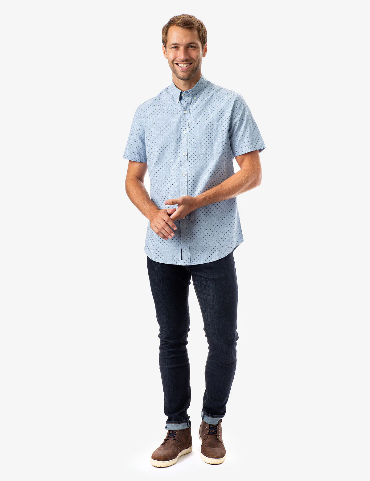 HEATHER POPLIN DOT SHIRT - Image 2