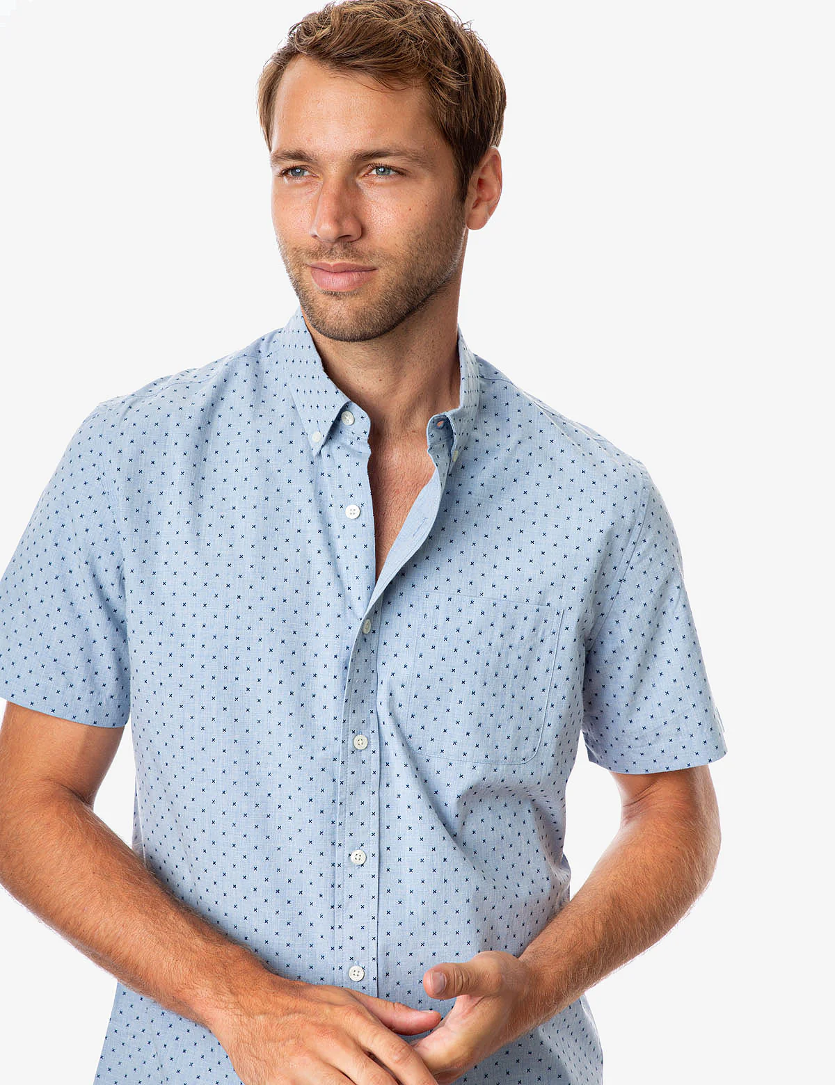 HEATHER POPLIN DOT SHIRT - Image 5