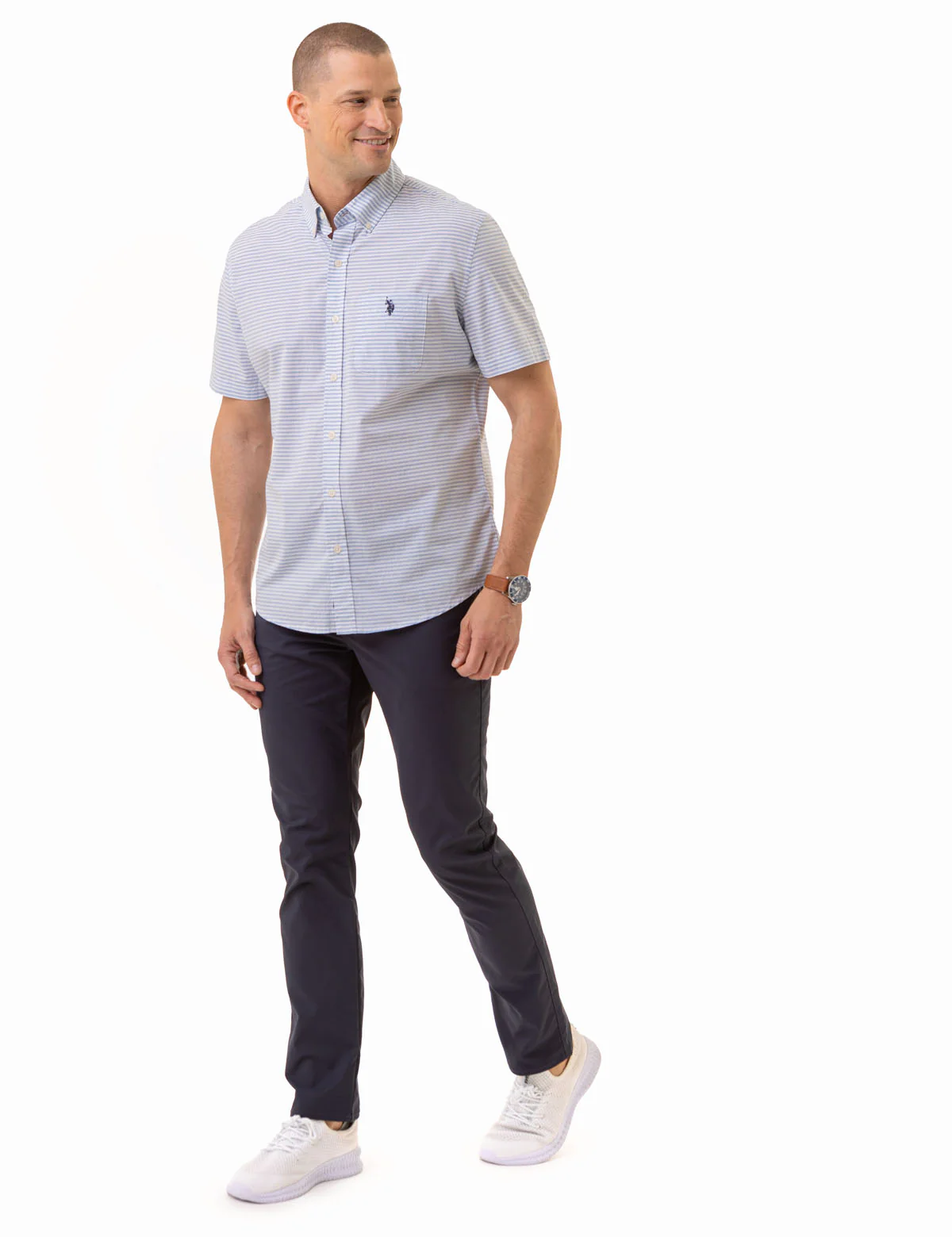 HEATHER POPLIN SHORT SLEEVE SHIRT WITH POCKET - Image 2