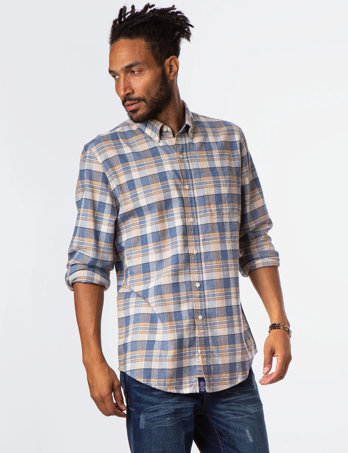 HEATHERED CANVAS PLAID SHIRT - Image 2