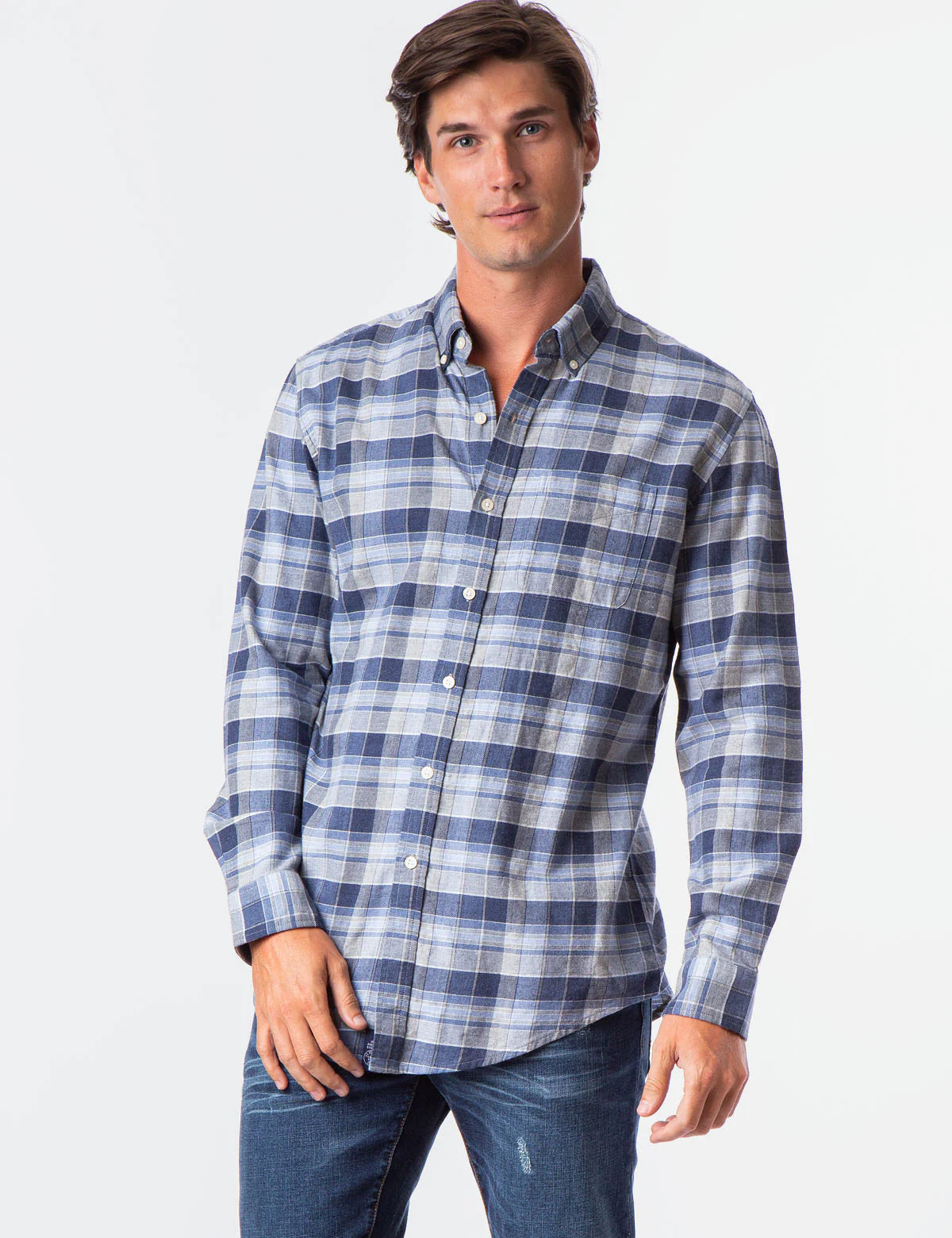 HEATHERED CANVAS PLAID SHIRT - Image 6