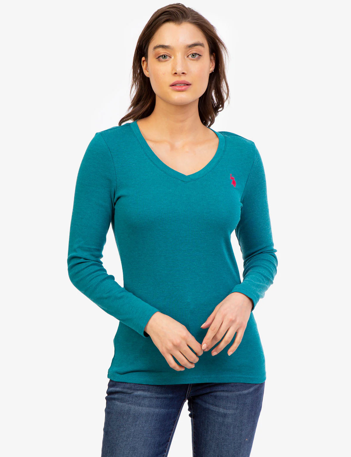 HEATHERED LONG SLEEVE V-NECK T-SHIRT - Image 5