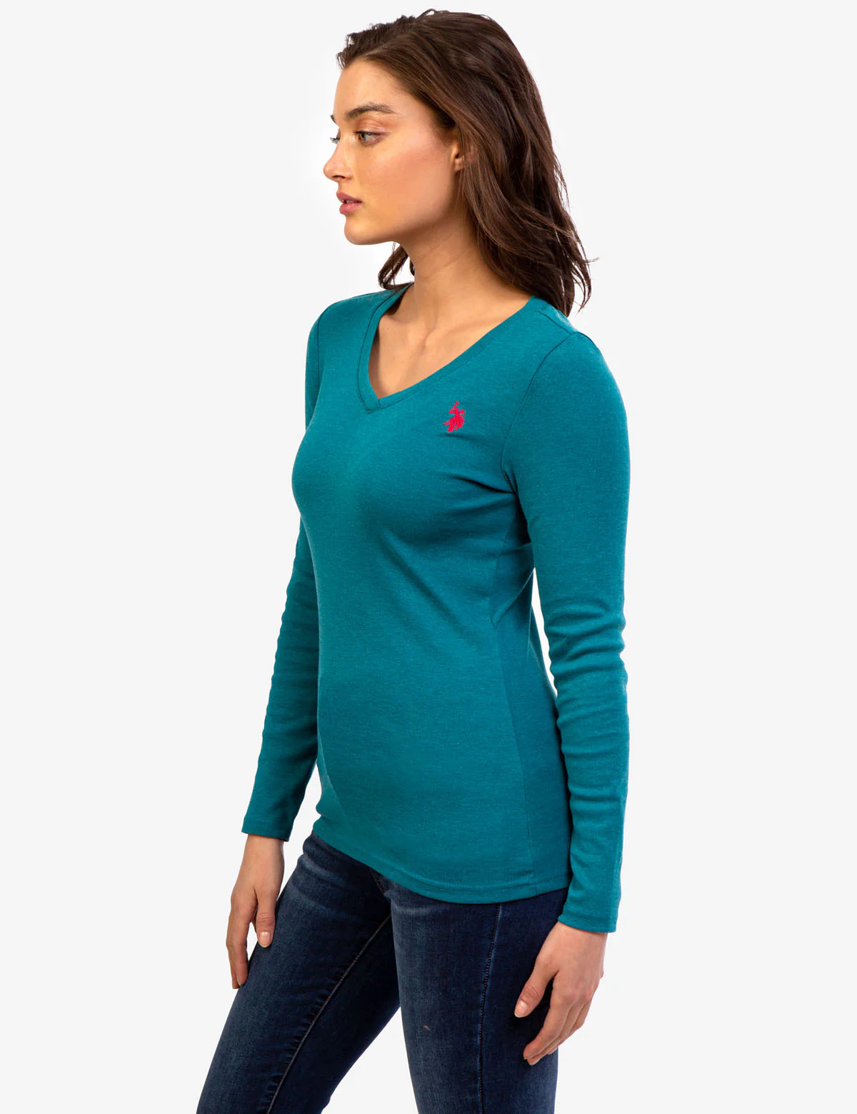 HEATHERED LONG SLEEVE V-NECK T-SHIRT - Image 7