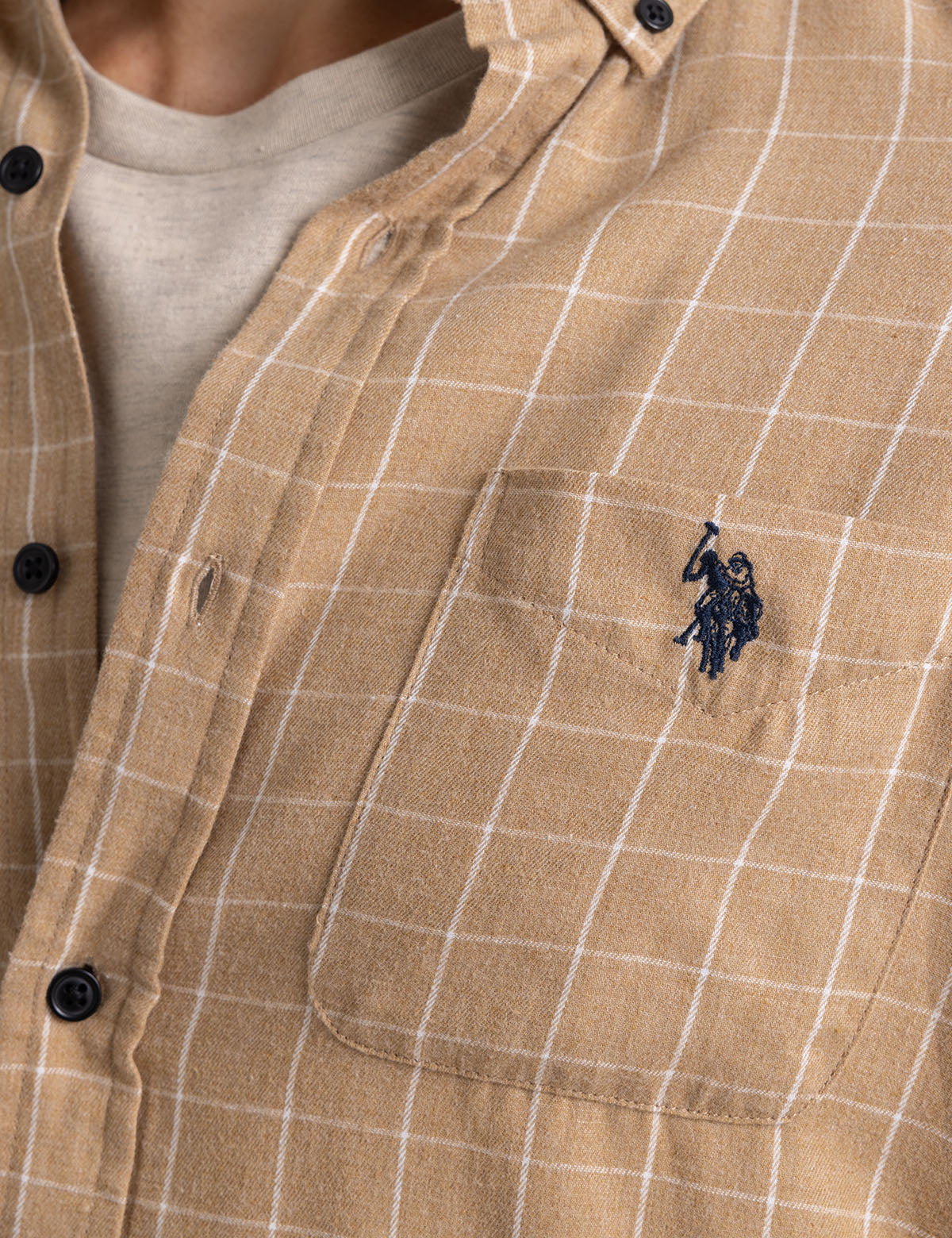 HEATHERED PEACHED TWILL LONG SLEEVE SHIRT - Image 12