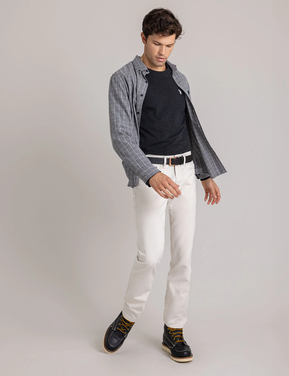 HEATHERED PEACHED TWILL LONG SLEEVE SHIRT - Image 5