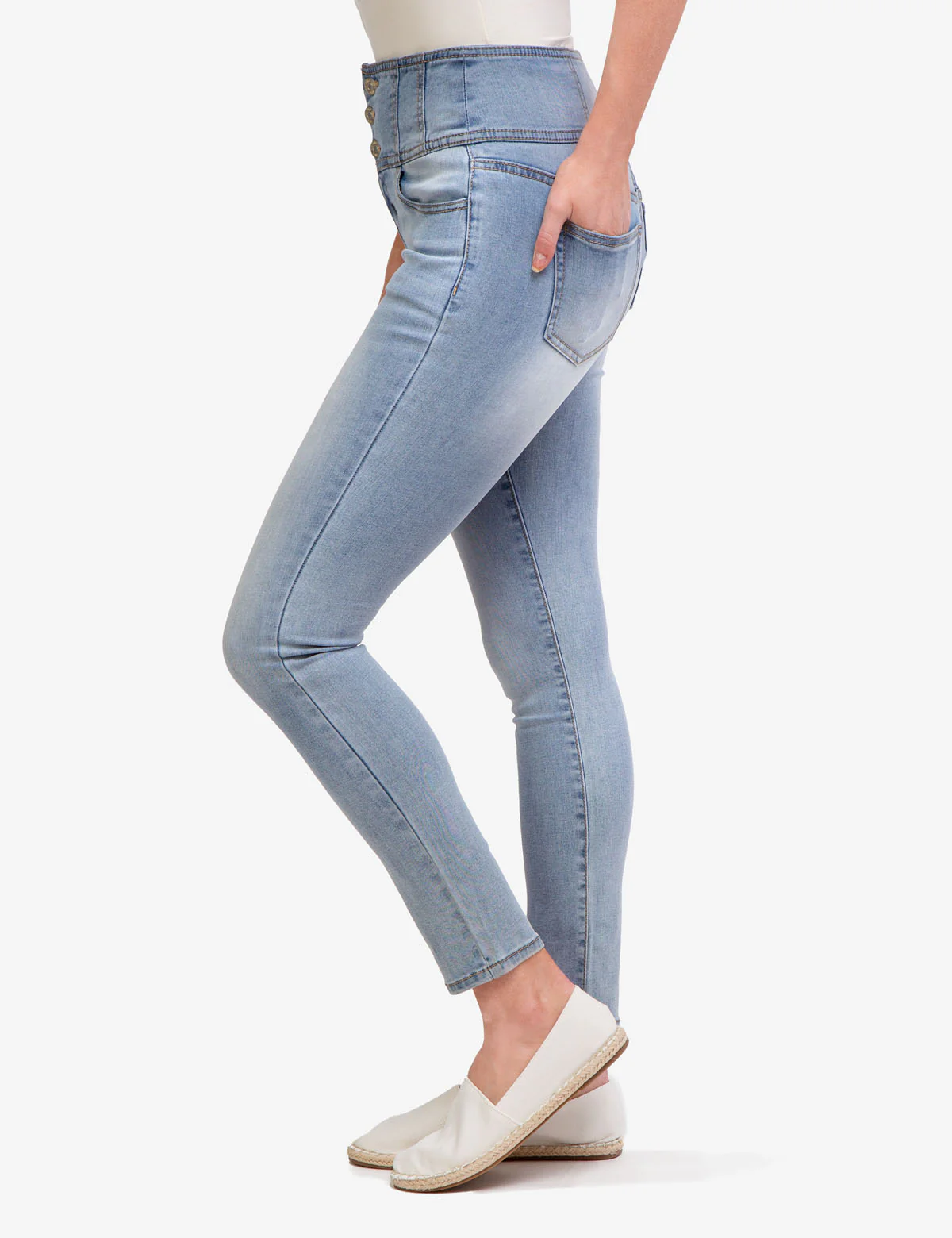 HIGH RISE CORSET SKINNY JEANS - Image 3