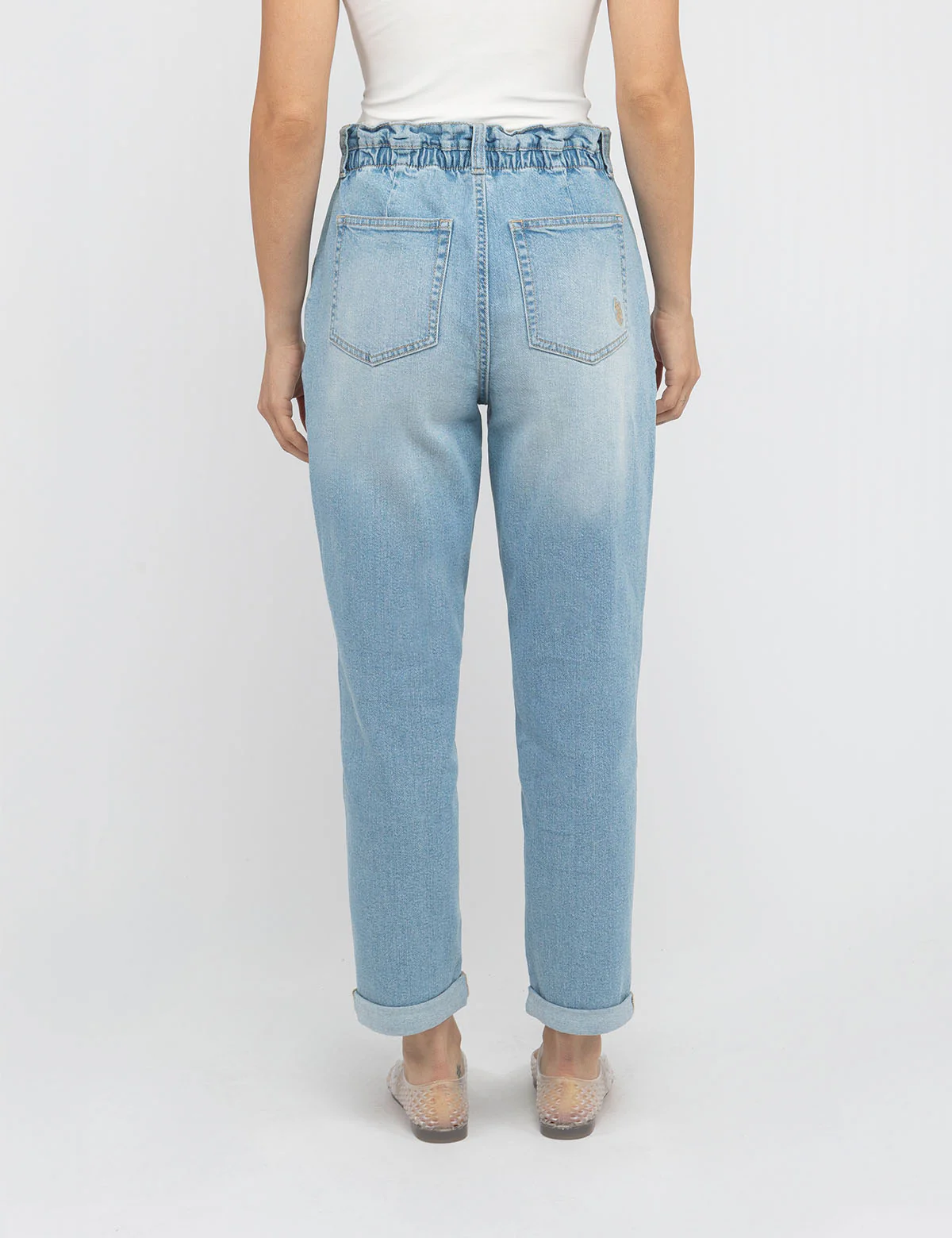 HIGH RISE PAPERBAG CROPPED JEANS - Image 3