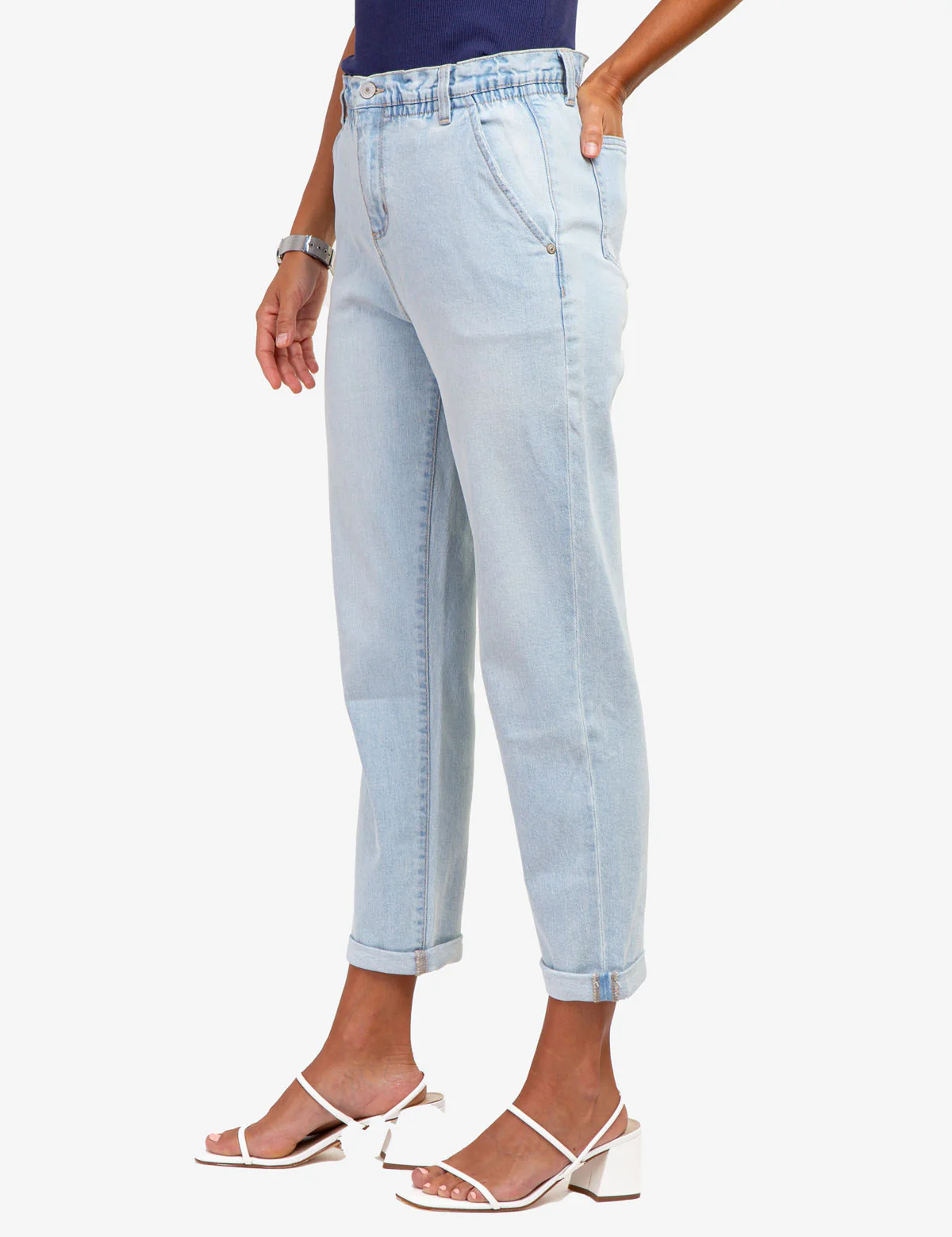 HIGH RISE PAPERBAG CROPPED JEANS - Image 3