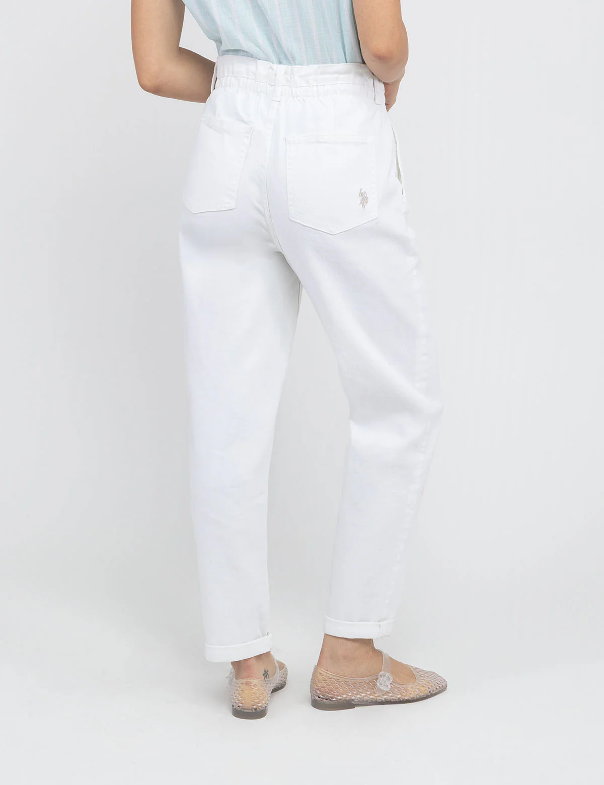 HIGH RISE PAPERBAG CROPPED JEANS - Image 6