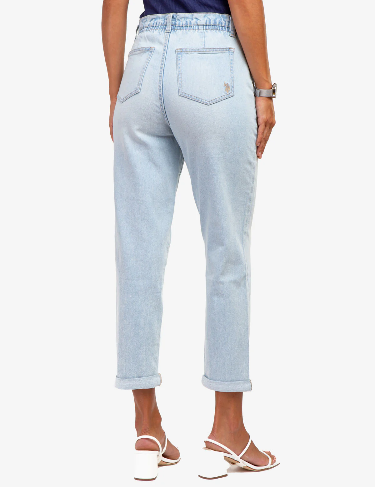 HIGH RISE PAPERBAG CROPPED JEANS - Image 4