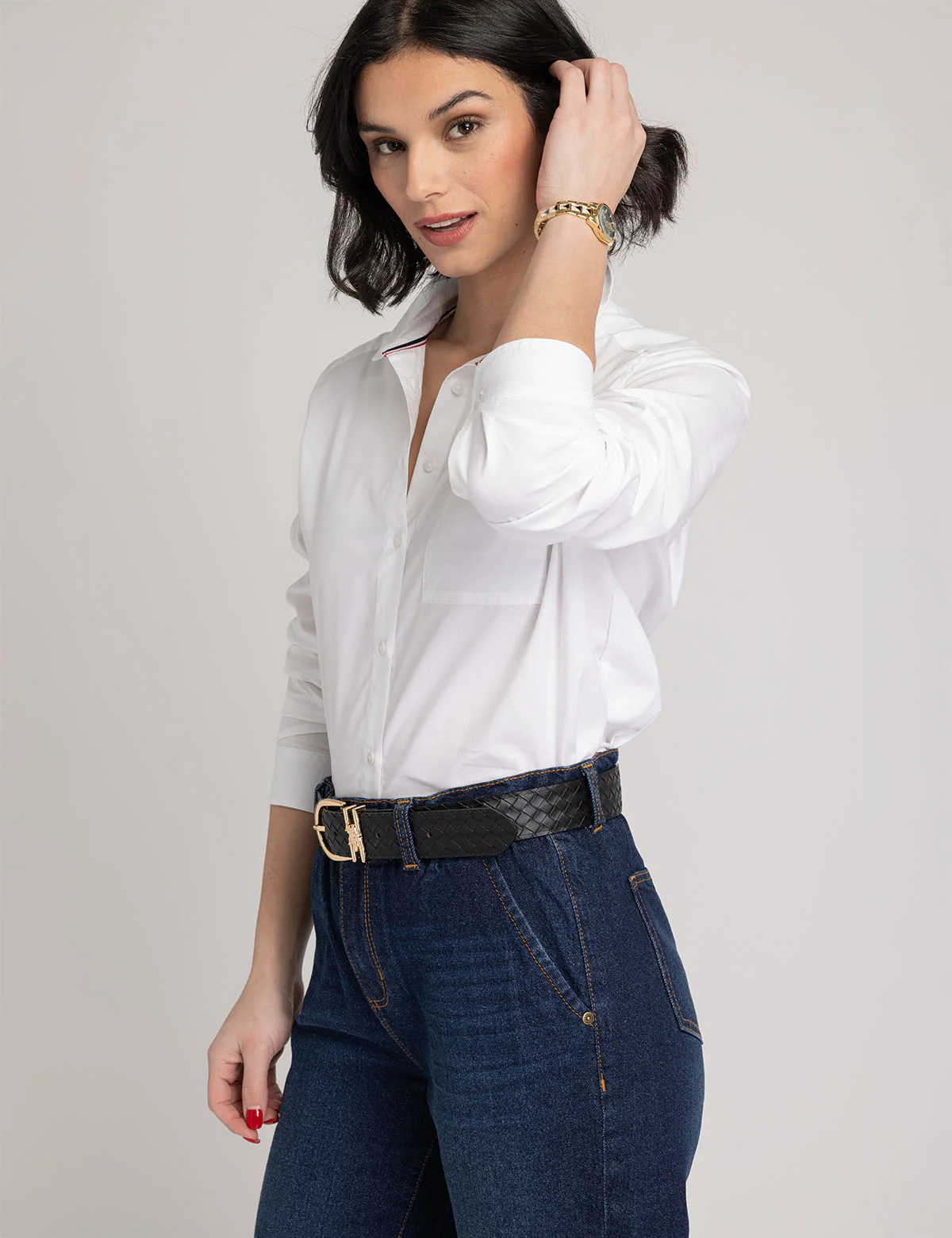 HIGH RISE PAPERBAG CROPPED JEANS - Image 7