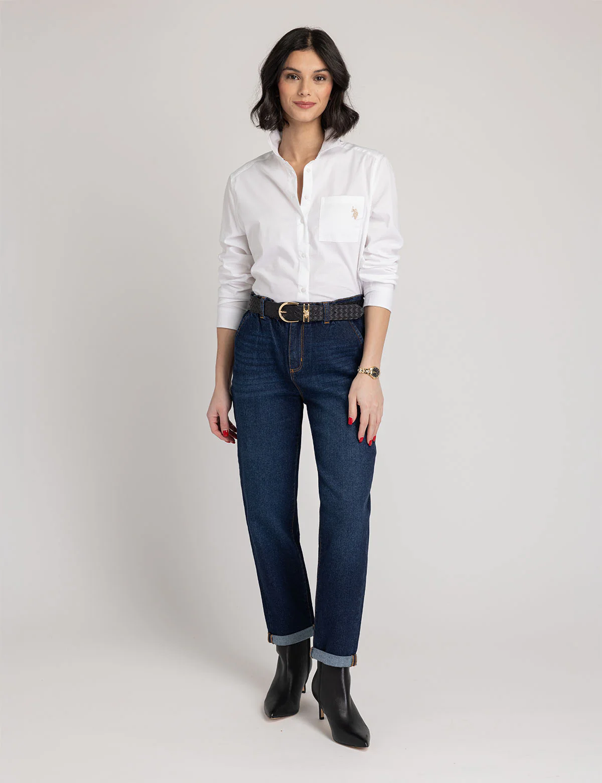 HIGH RISE PAPERBAG CROPPED JEANS - Image 8