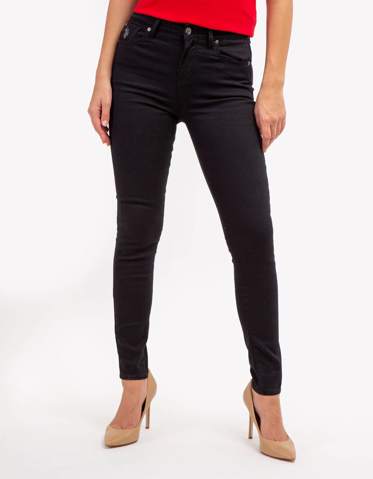 HIGH RISE SKINNY TWILL PANTS - Image 4