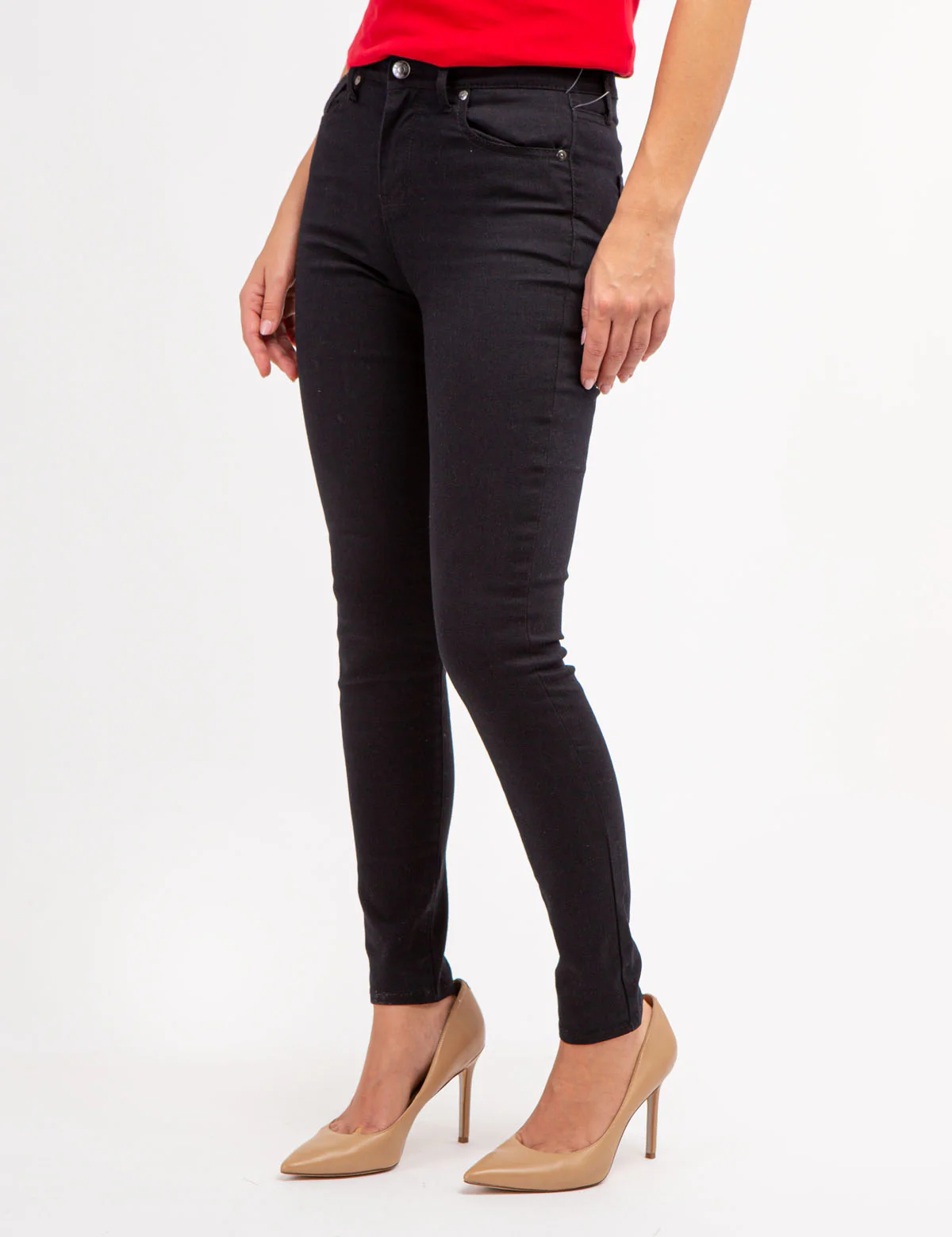 HIGH RISE SKINNY TWILL PANTS - Image 5