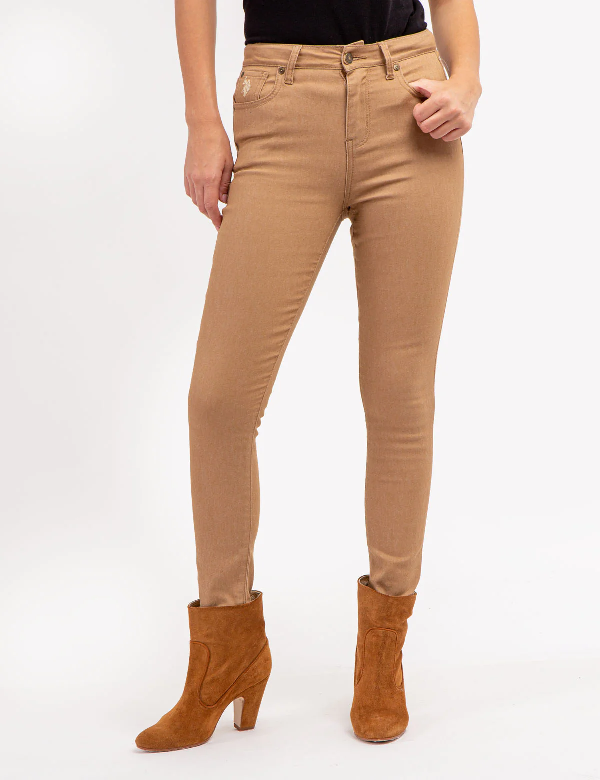 HIGH RISE SKINNY TWILL PANTS - Image 7