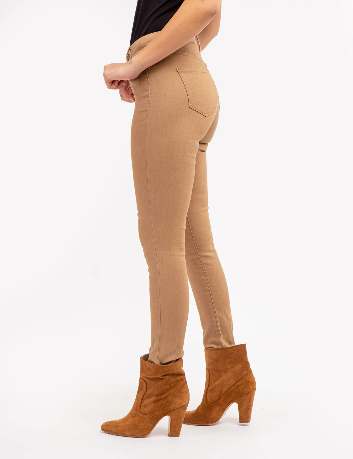 HIGH RISE SKINNY TWILL PANTS - Image 8