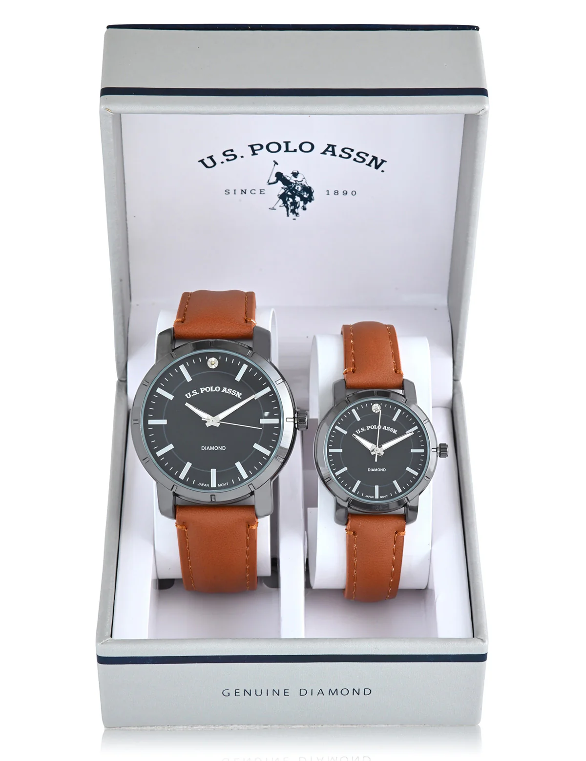 HIS AND HERS BROWN STRAP WATCH SET - Image 2
