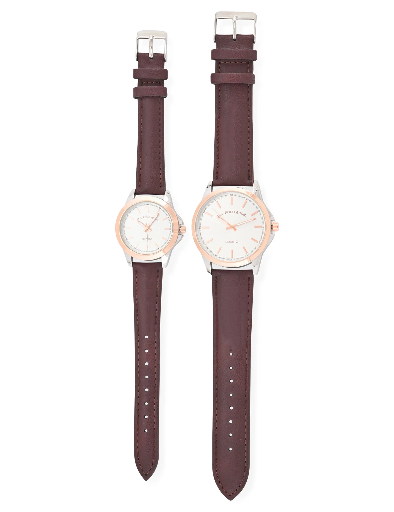 HIS AND HERS BROWN STRAP WATCH SET - Image 5