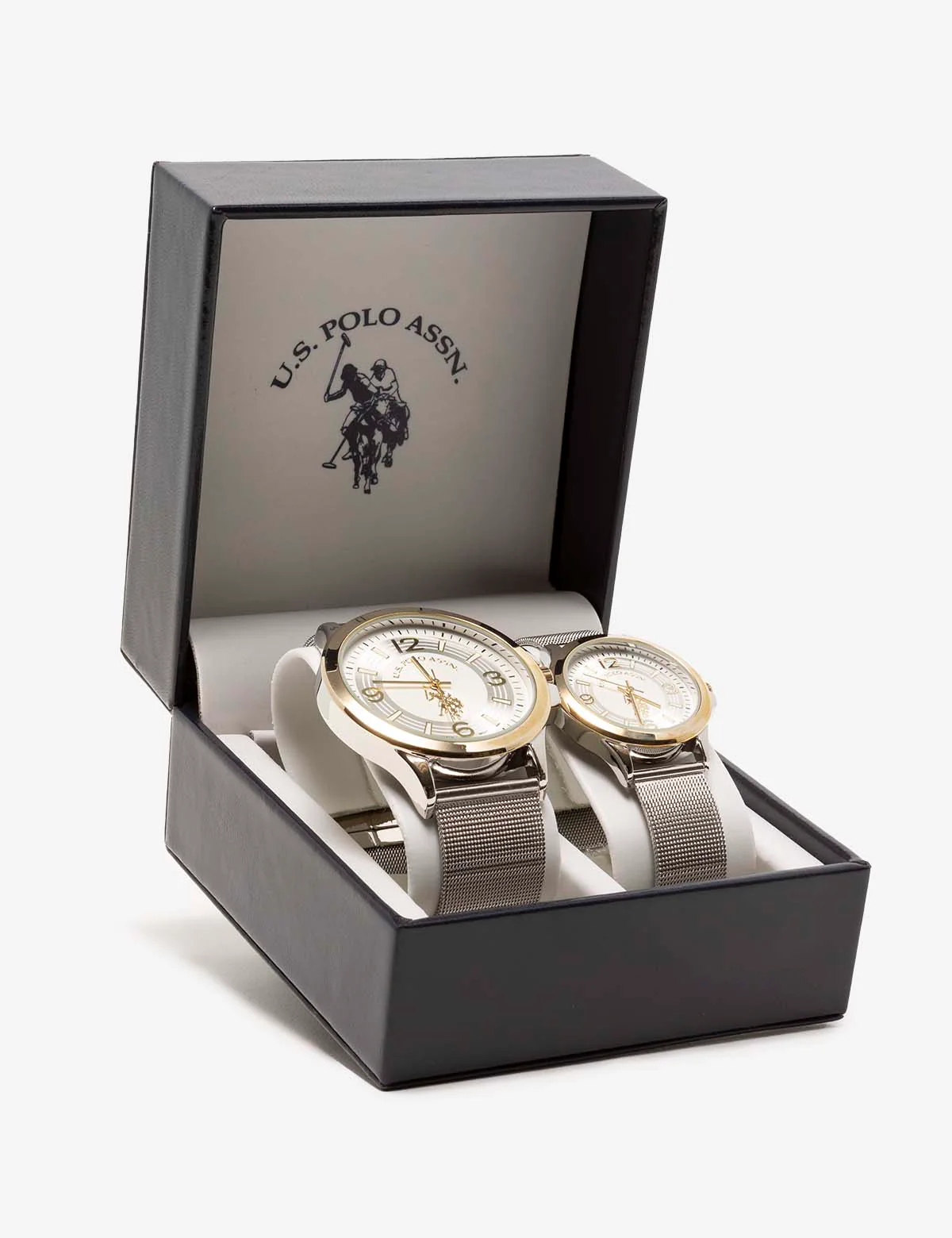 HIS AND HERS SILVER MESH STRAP WATCH SET - Image 2