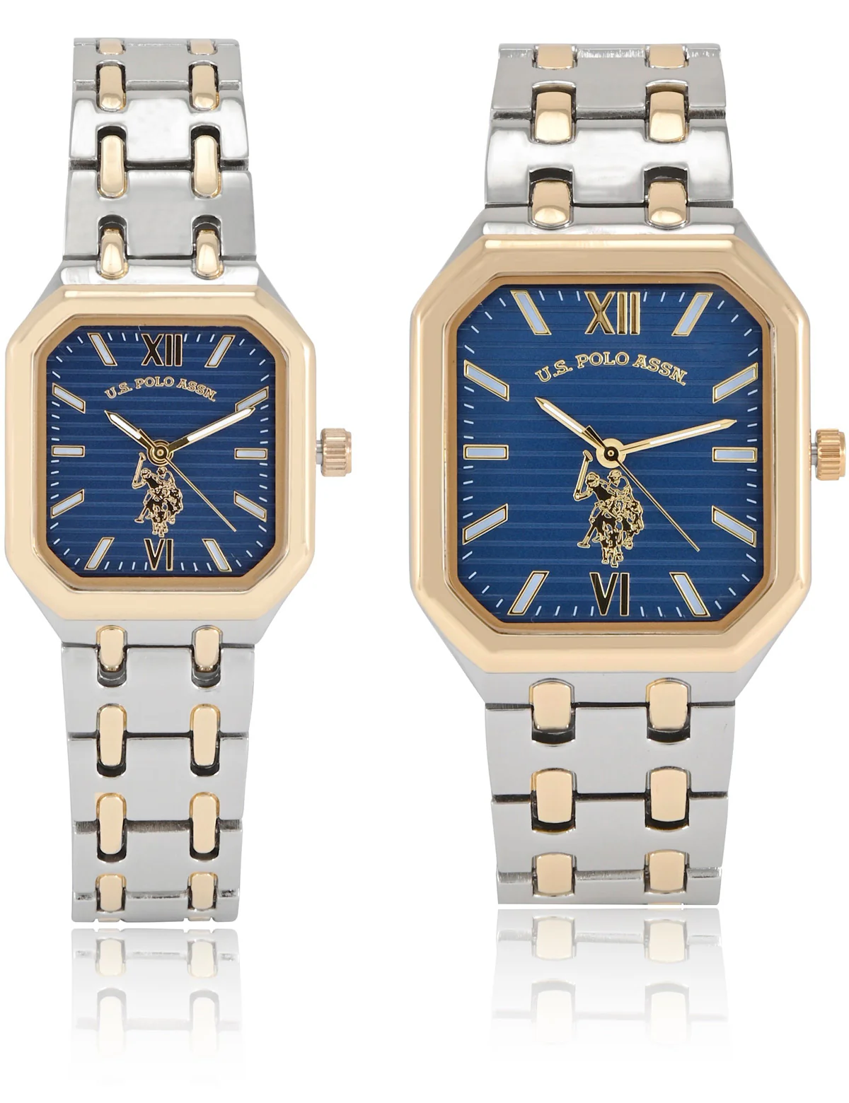 HIS AND HERS TWO TONE SILVER AND GOLD WATCH SET - Image 2